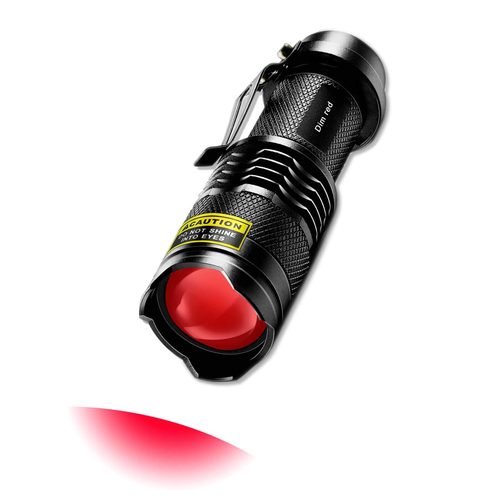 METII R1 Low-Lumen Mini Red Flashlight - Zoomable, Dim Red Light, Perfect for Close-Range Reading and Viewing Star Charts While 