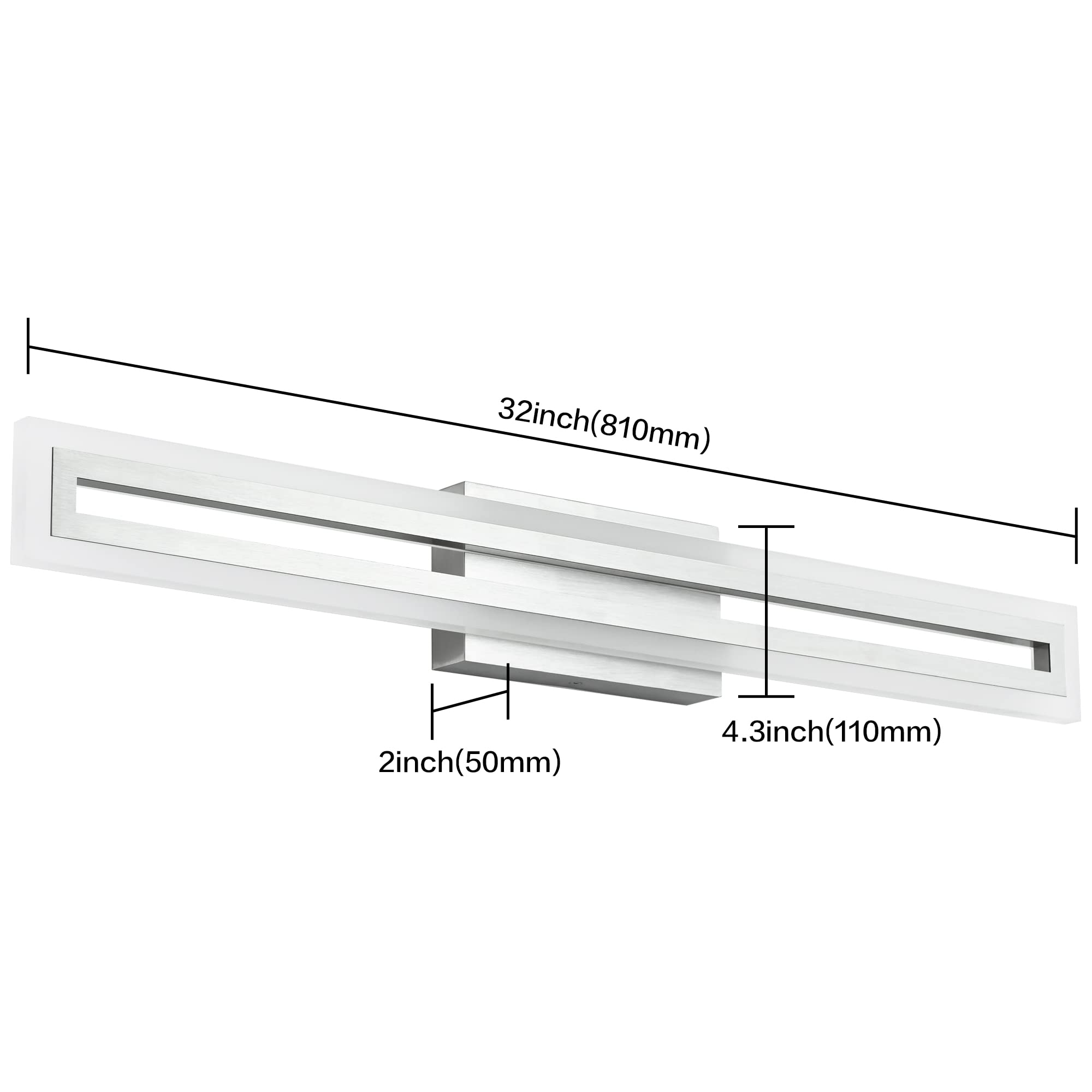 SOLFART LED Vanity Light 31.8 Inch Aluminum Brushed Nickel Model S8300