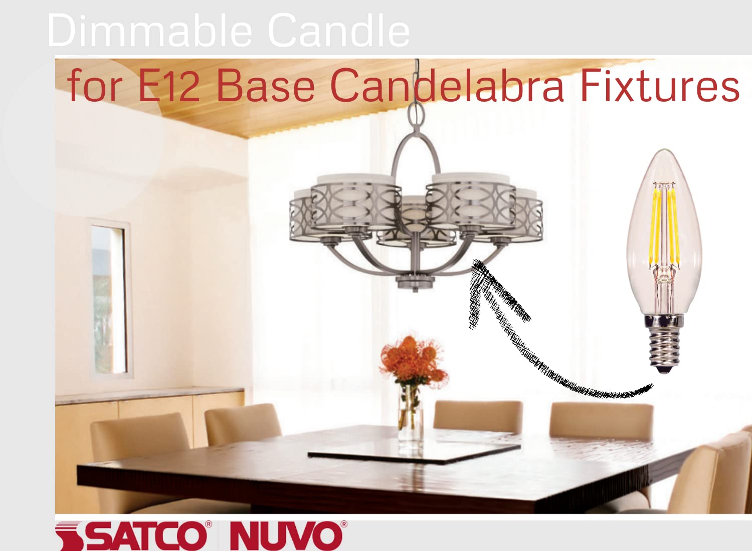 Satco Candelabra Bulb, Model S29877, Clear Glass Finish