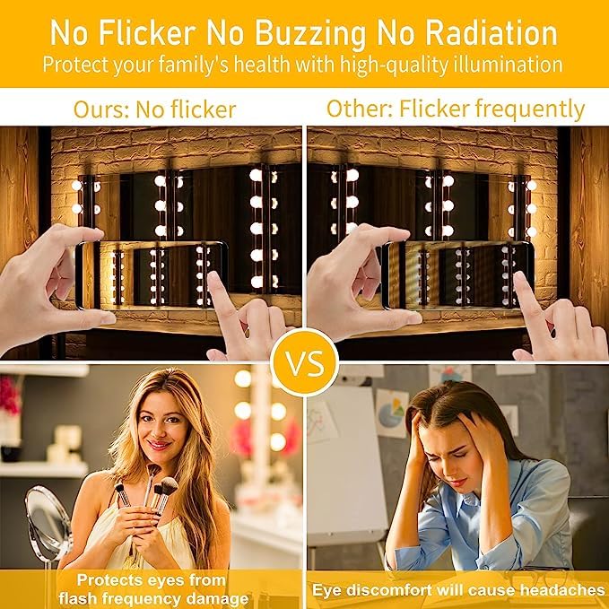 Hansang 8 Pack Vanity Light Bulbs For Bathroom, 2700K Warm White E26 Base Round Led Globe Bulb, 40W Equivalent, G25 Vanity Light