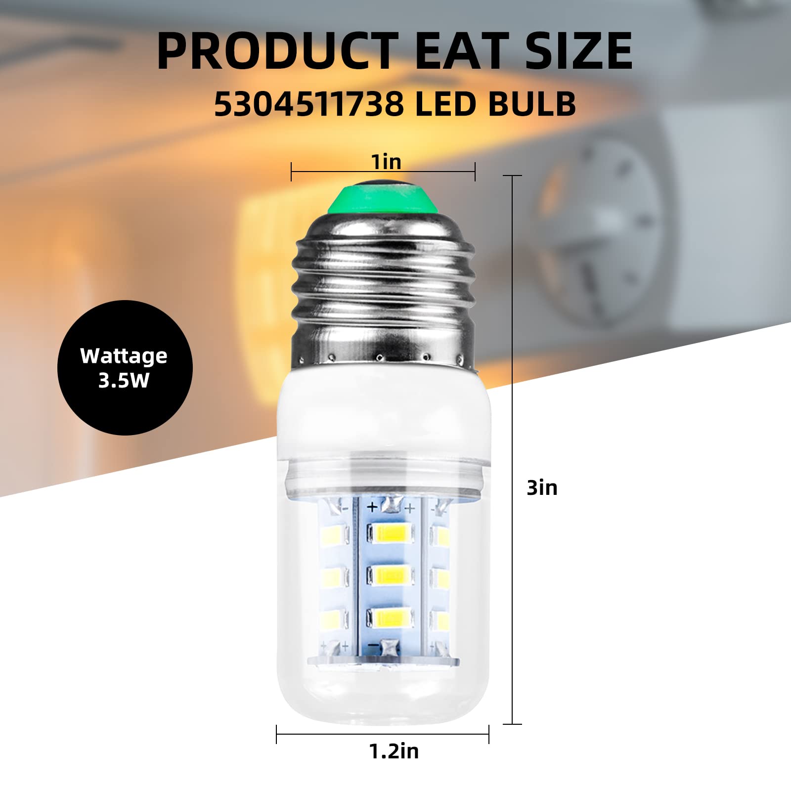 Niahm 5304511738 Refrigerator Light Bulb - 3.5W LED Replacement for Frigidaire Electrolux - White - 1 Piece