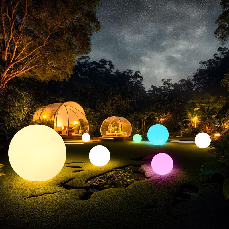 20-Inch Led Ball Light, Large Rechargeable Globe Floor Lamp W/Remote, Ultra-Fun Led Glowing Orb Light, 16 Rgb Color Changing Cor