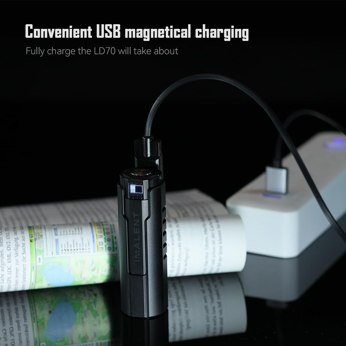 IMALENT LD70 EDC Flashlight, 4000 Lumens, CREE XHP70.2 LED, Aluminum, Deep Black