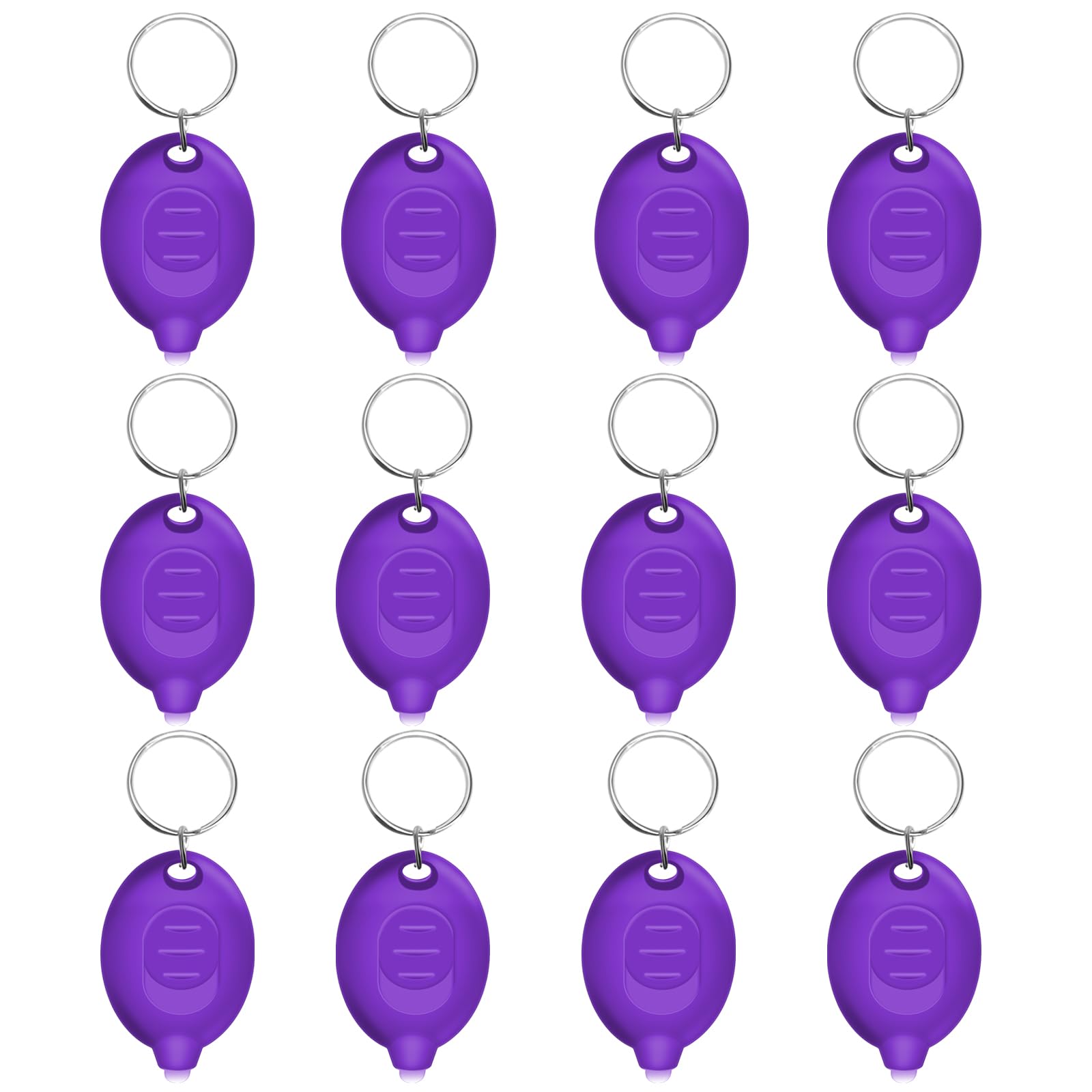 Daemson Mini UV Keychain Flashlight, 12 Lumen, Portable Black Light, Plastic, Purple, Model YSKL, Battery Included, 12PCS