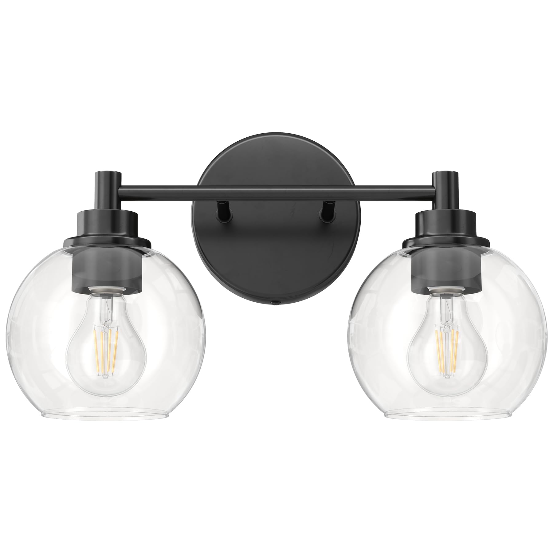 Vonluce Bathroom Light Fixtures, 2-Light Bathroom Vanity Light With Globe Glass Shades E26 Sockets, Vanity Lights For Bedroom Ha