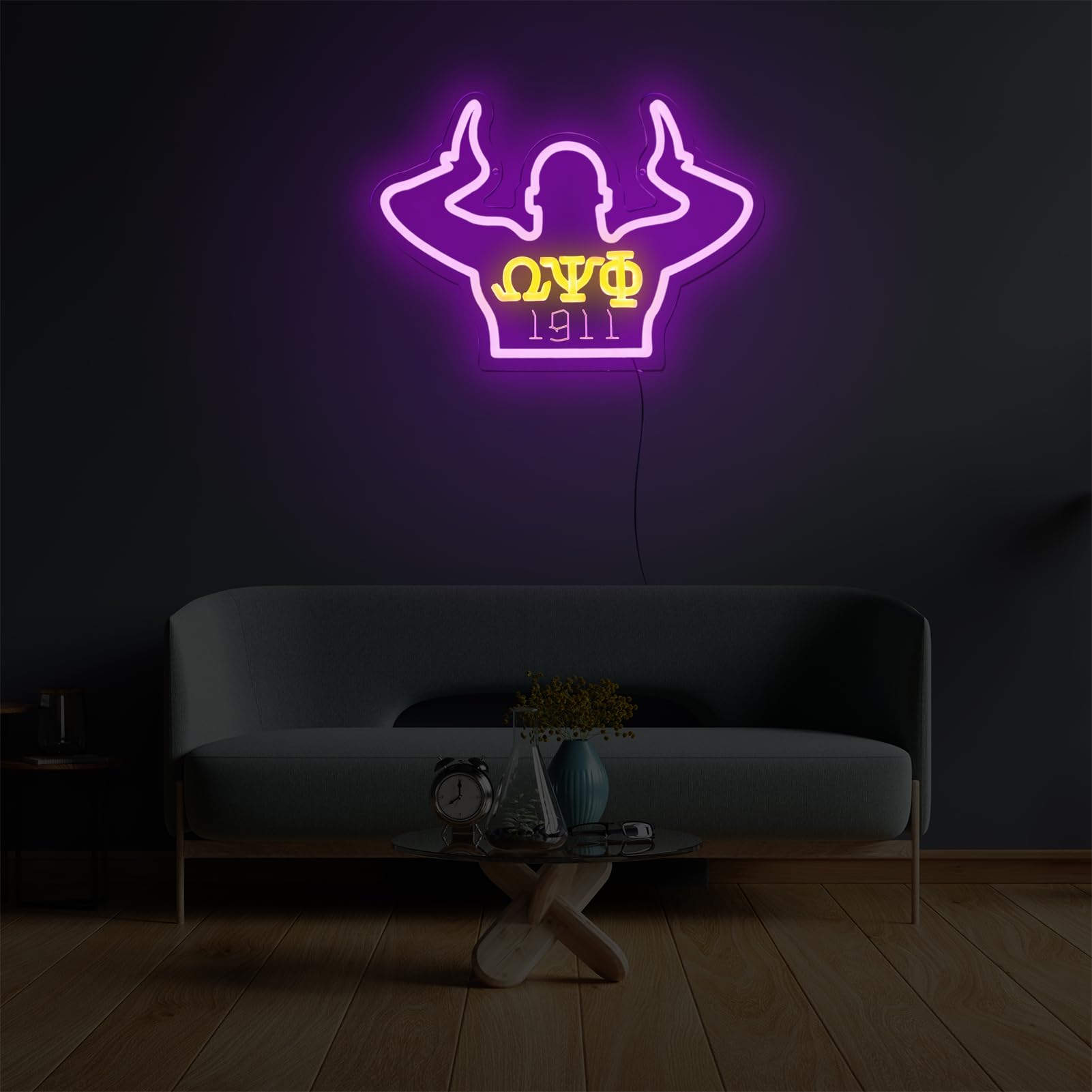 O?F Neon Signs Omga Fraternity Neon Psi Phi Lights For Wall Decor 1911 Psi Phi Purple Sorority Led Sign For Birthday Gfits  Party Decor  Usb Power Sorority Signs Gifts