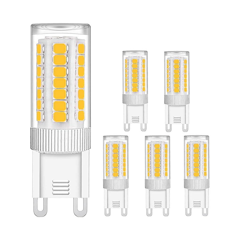 G9 Led Bulb Dimmable 4W, 40 Watt T4 G9 Halogen Equivalent, 3000K Soft Warm Light, 110-130V No-Flicker, Ceramic Bi Pin Base,450 L