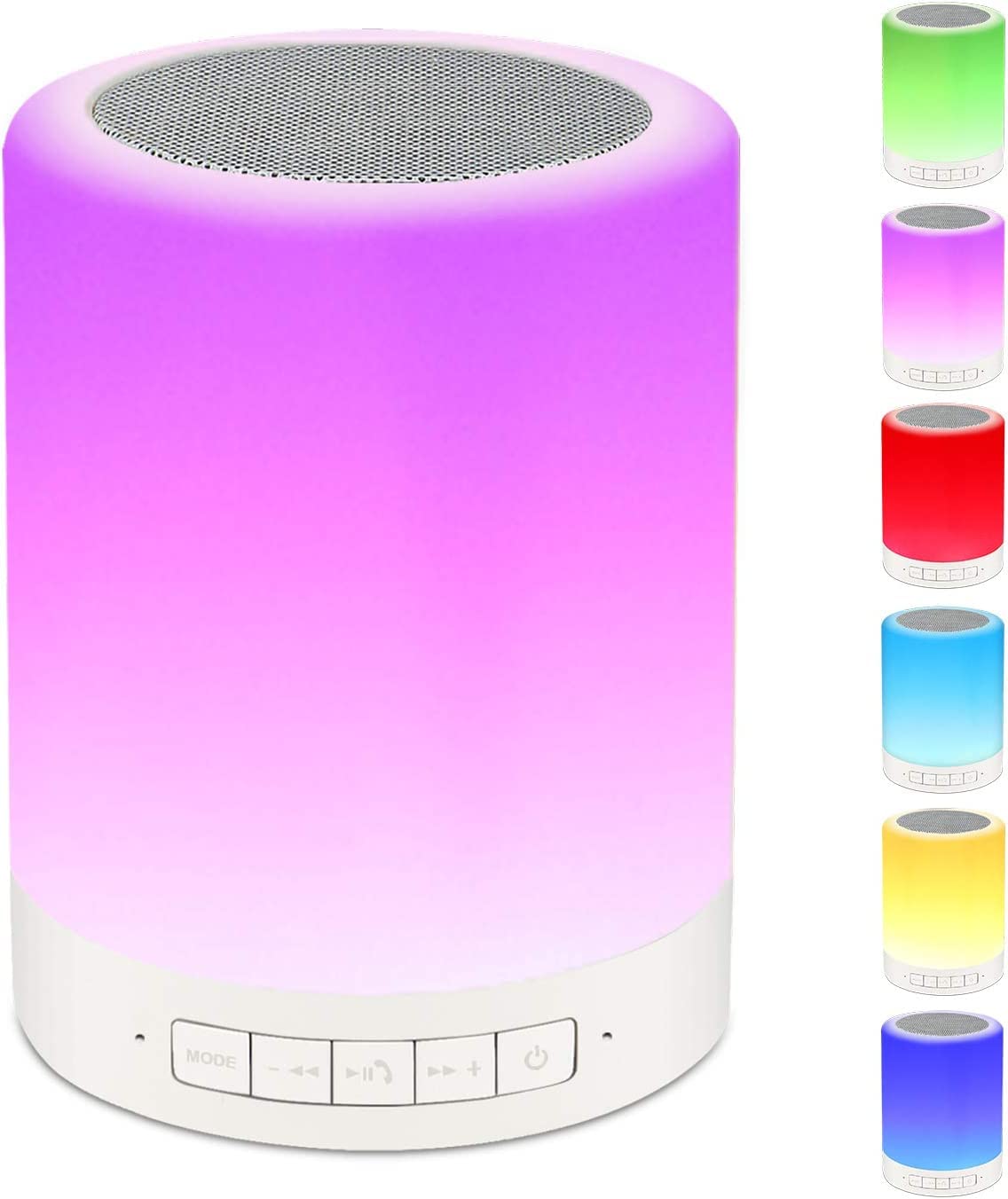RAGZAN Night Light Bluetooth Speaker Wireless Portable Smart Touch Control Bedside Table Lamp with Colorful Led, Best Gift for T
