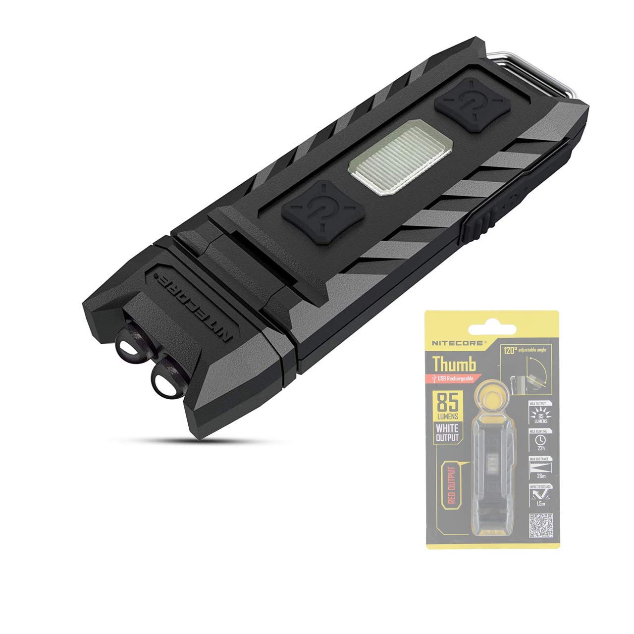 NITECORE THUMB 85 Lm Tiltable Keychain Light, Black