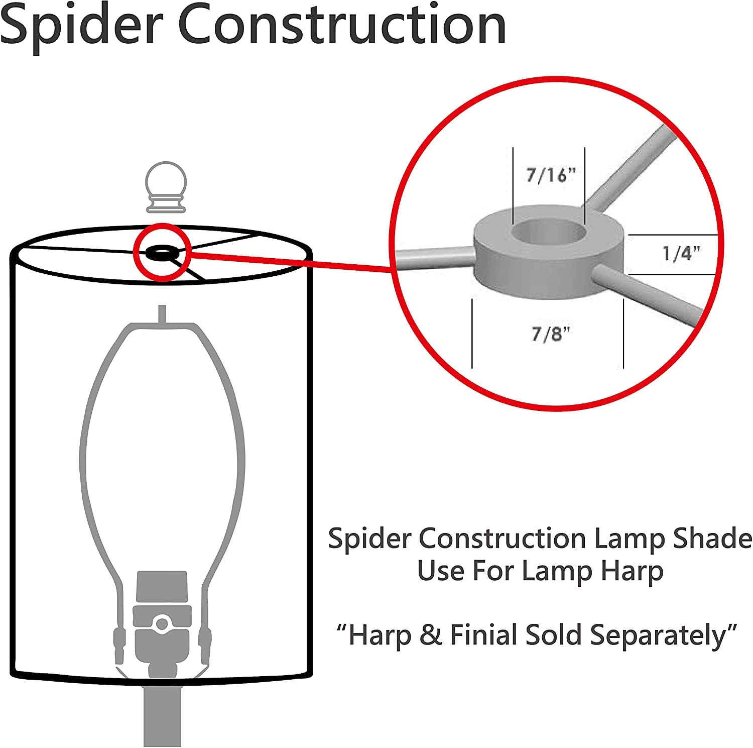 Aspen Creative 31269A Transitional Drum (Cylinder) Shape Spider Construction Lamp Shade 8'' Wide (8'' X 8'' X 11''), Off-White W