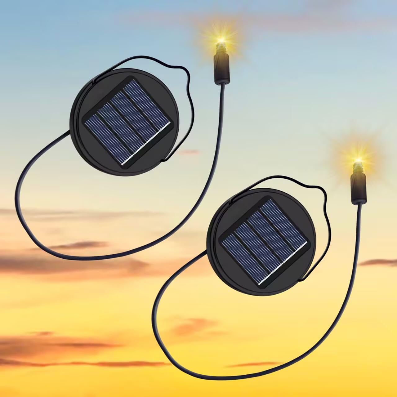 2Pack Solar Lights Top Replacement with Rechargeable Battery AA 600mAh for Solar Lantern Lights, Garden,Patio, Yard Christmas De