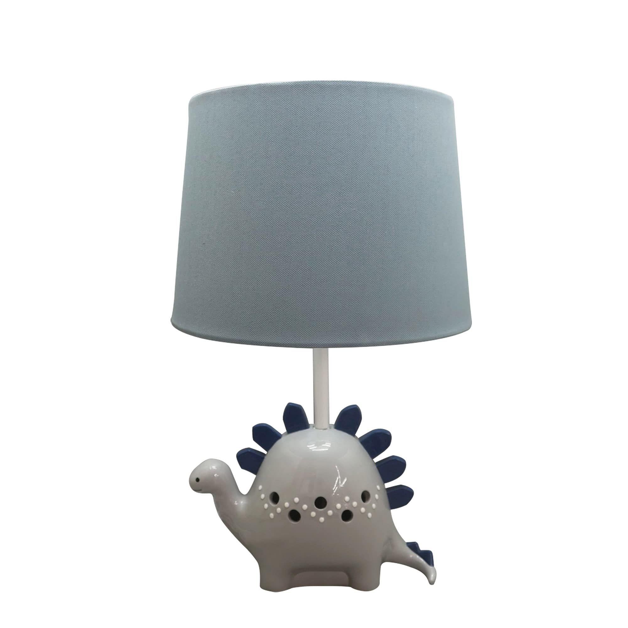 Levtex Baby - Night Owl Table Lamp and Shade - Dinosaur Base with Blue Canvas Shade Lamp - Nursery Accessories - Measurements: 2