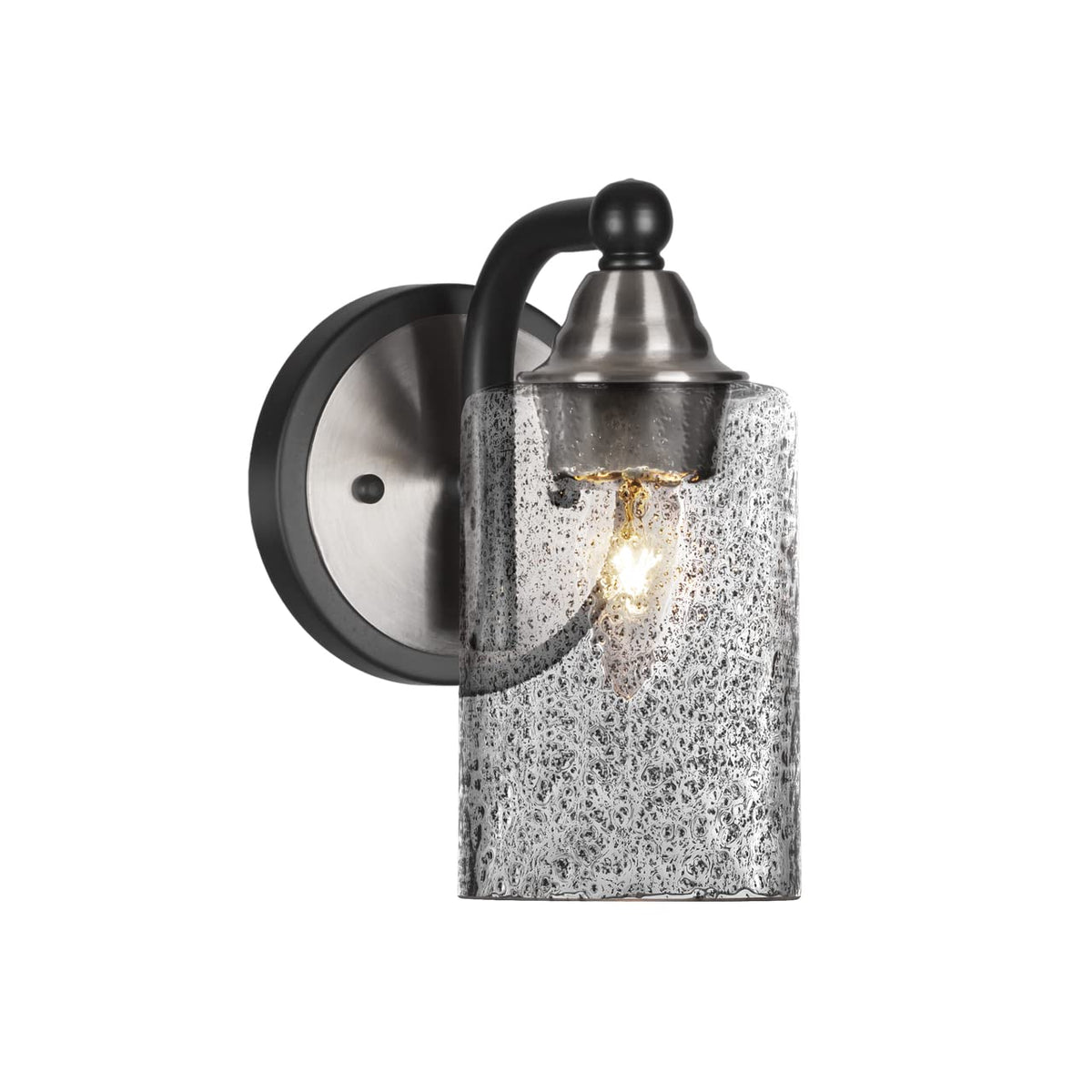 Toltec Lighting Paramount 1 Light Wall Sconce In Matte Black & Brushed Nickel (3421-Mbbn-3002)