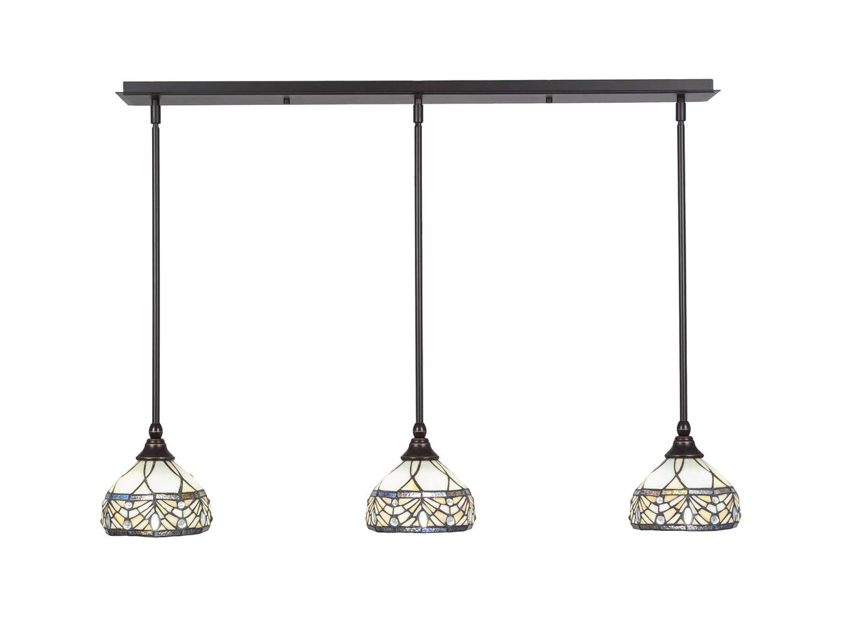 Toltec Lighting 3 Light Linear Pendalier In Dark Granite (36-Dg-9485)