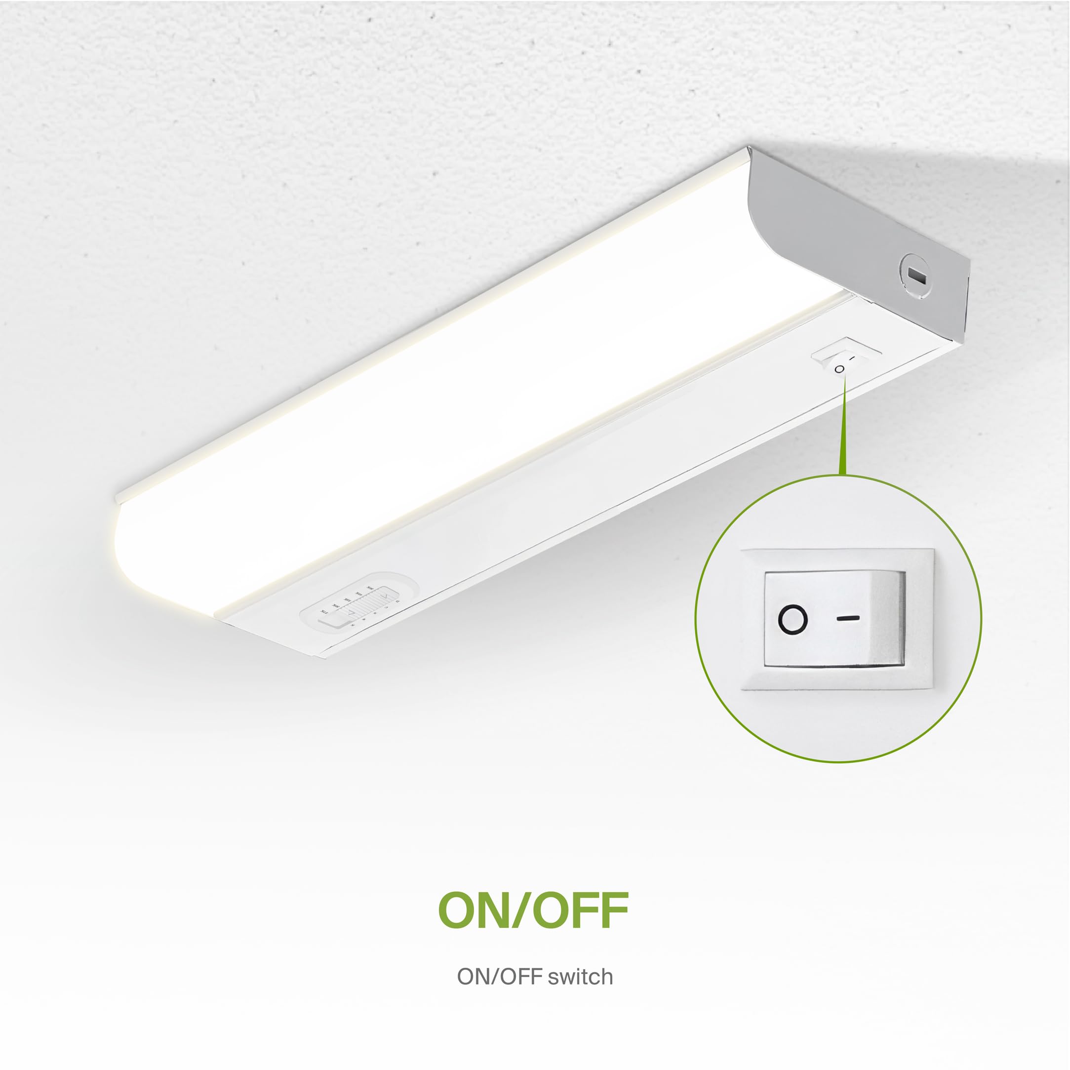 Asd 12 Inch Led Under Cabinet Lighting Hardwired, On/Off & Color Temp Switch, 5W 442Lm, 5 Cct 2700K-5000K Cri90+, Dimmable Under