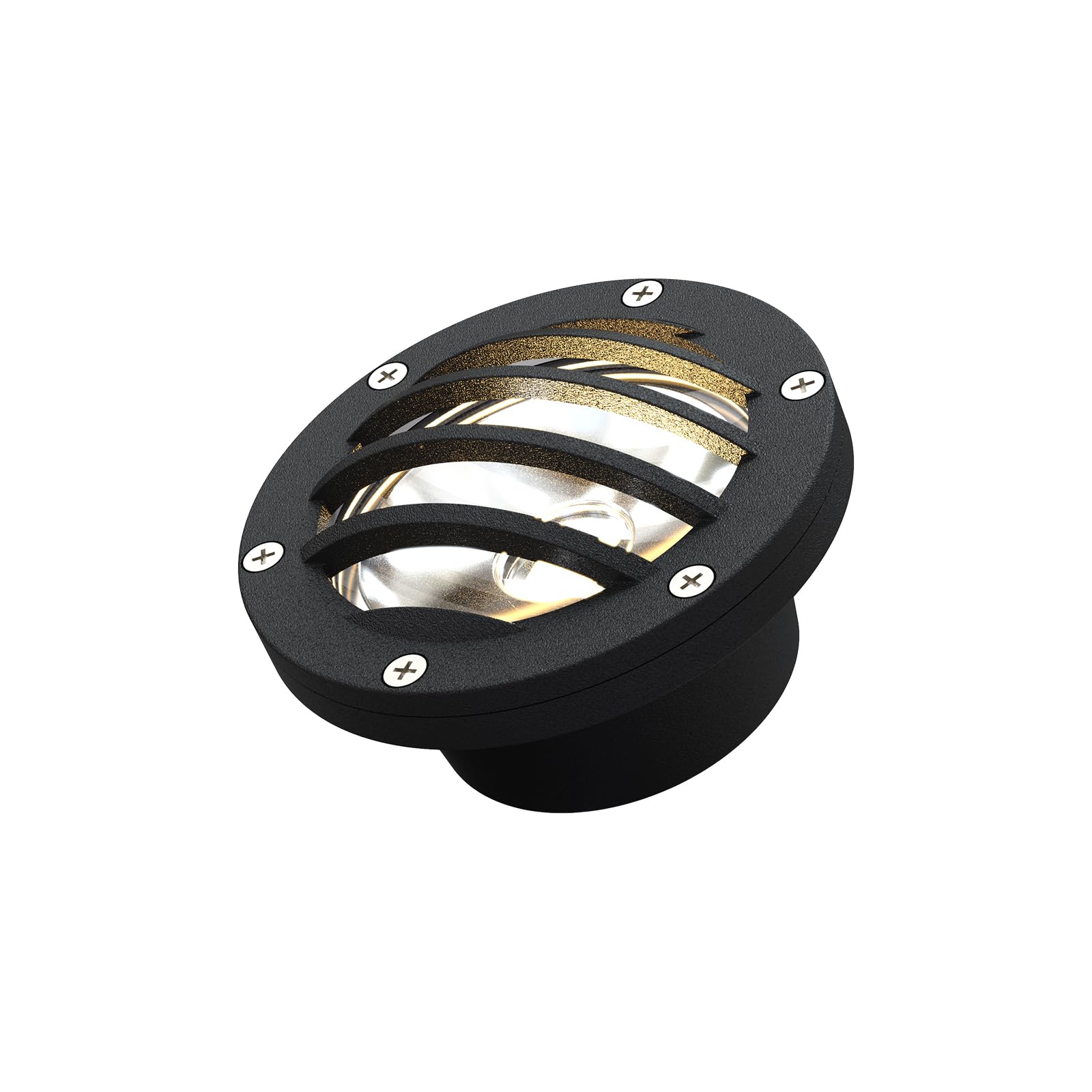 Malibu Low Voltage Landscape Lighting 4W LED In Ground Outdoor 12V Warm White Waterproof Well Light, 200 Lumen Black Finish with Connectors for Tree Light, Driveway, Garden, Black 1pk