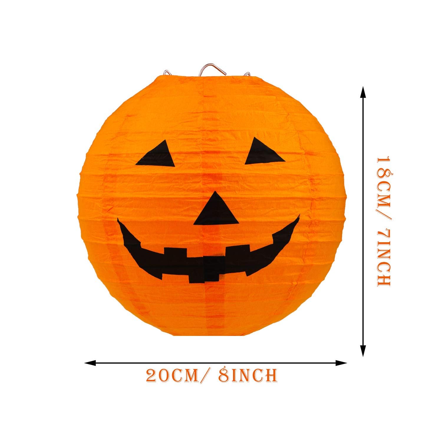 Gejoy 12pc Halloween Jack O Lantern 8inch Halloween Decorations Plastic Pumpkins Pumpkin Hanging Paper Lantern Halloween Indoor