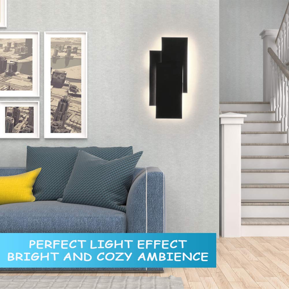 Ralbay LED Wall Sconce, Matte Black, 15.75in/36W, Aluminum, Natural White 4000K, Model 6809