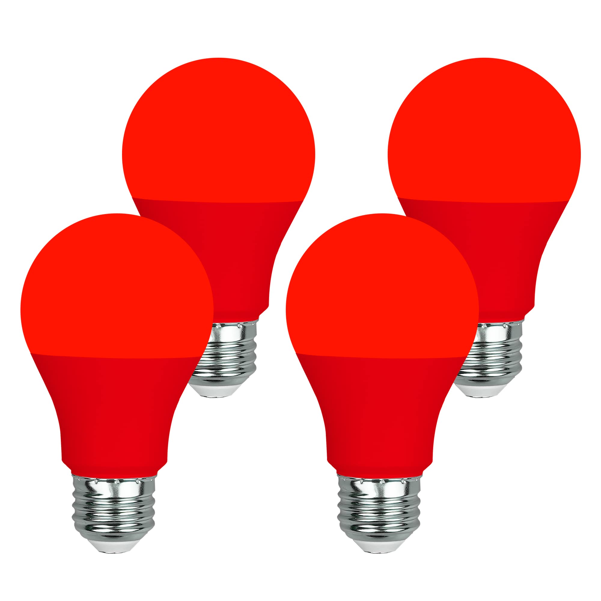 Greenic Red Light Bulbs 9W (60 Watt Equivalent), 120V E26 Base A19 Red Led Lights For Bedroom, Porch, Holiday, Party, Valentine'