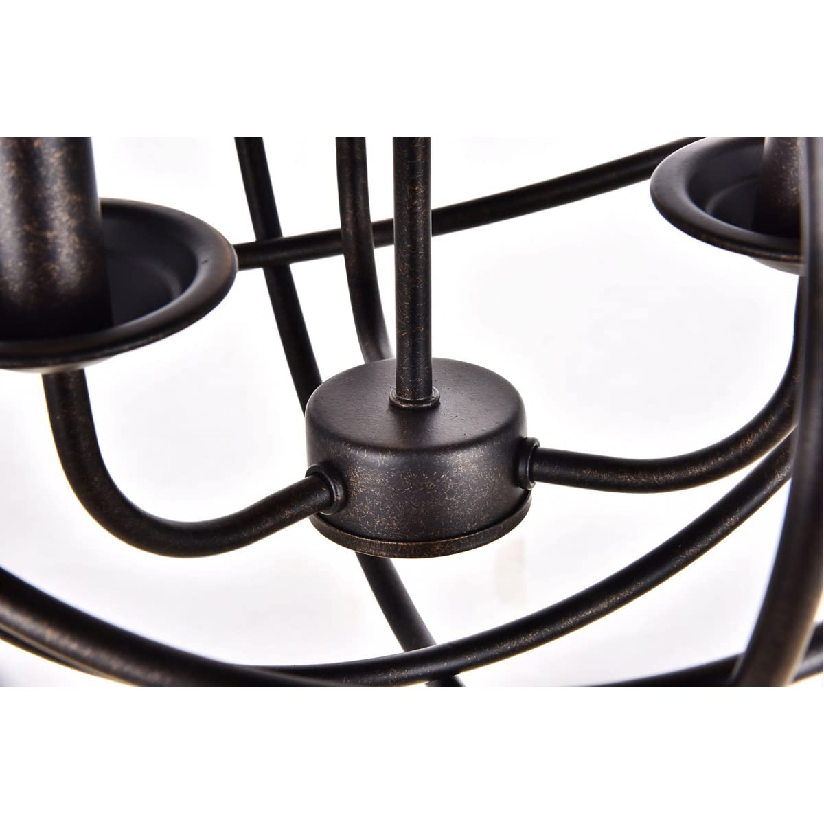Elegant Lighting Octavia Collection 3 Light Pendant Lamp in Dark Brown Finish - 14''D x 15''H