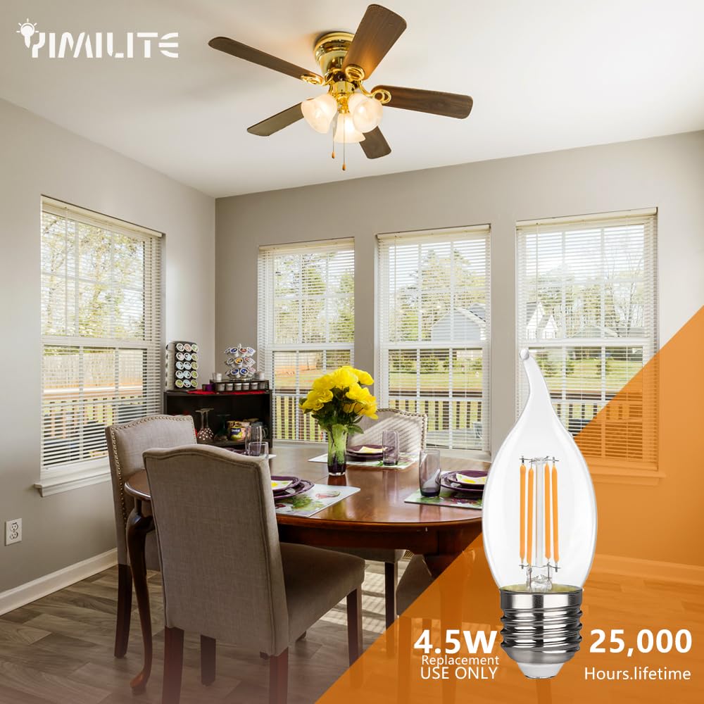 Yimilite Ca11 E26 Led Candelabra Bulbs 4.5W(40 Watt Equivalent) 2700K Warm White 450Lm Dimmable Led Filament Chandelier Light Bu