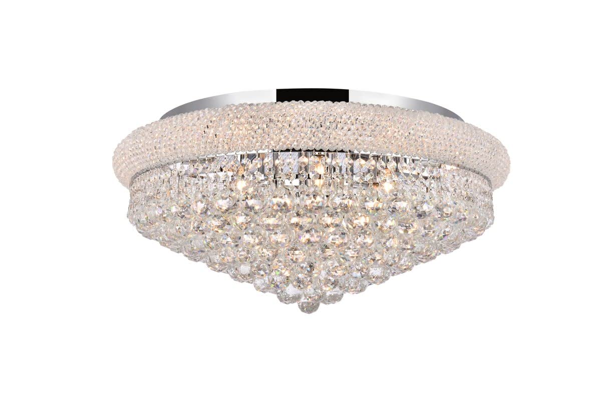 Elegant Lighting 15-Light Crystal Chandelier, Chrome Finish, Model 1800F28C/RC