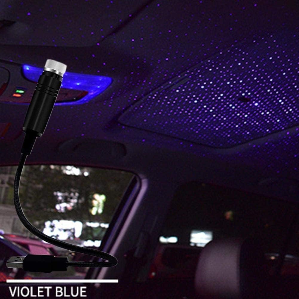 2Pcs Red Mini Led Projection Lamp, Usb Car Roof Star Projector, Night Light