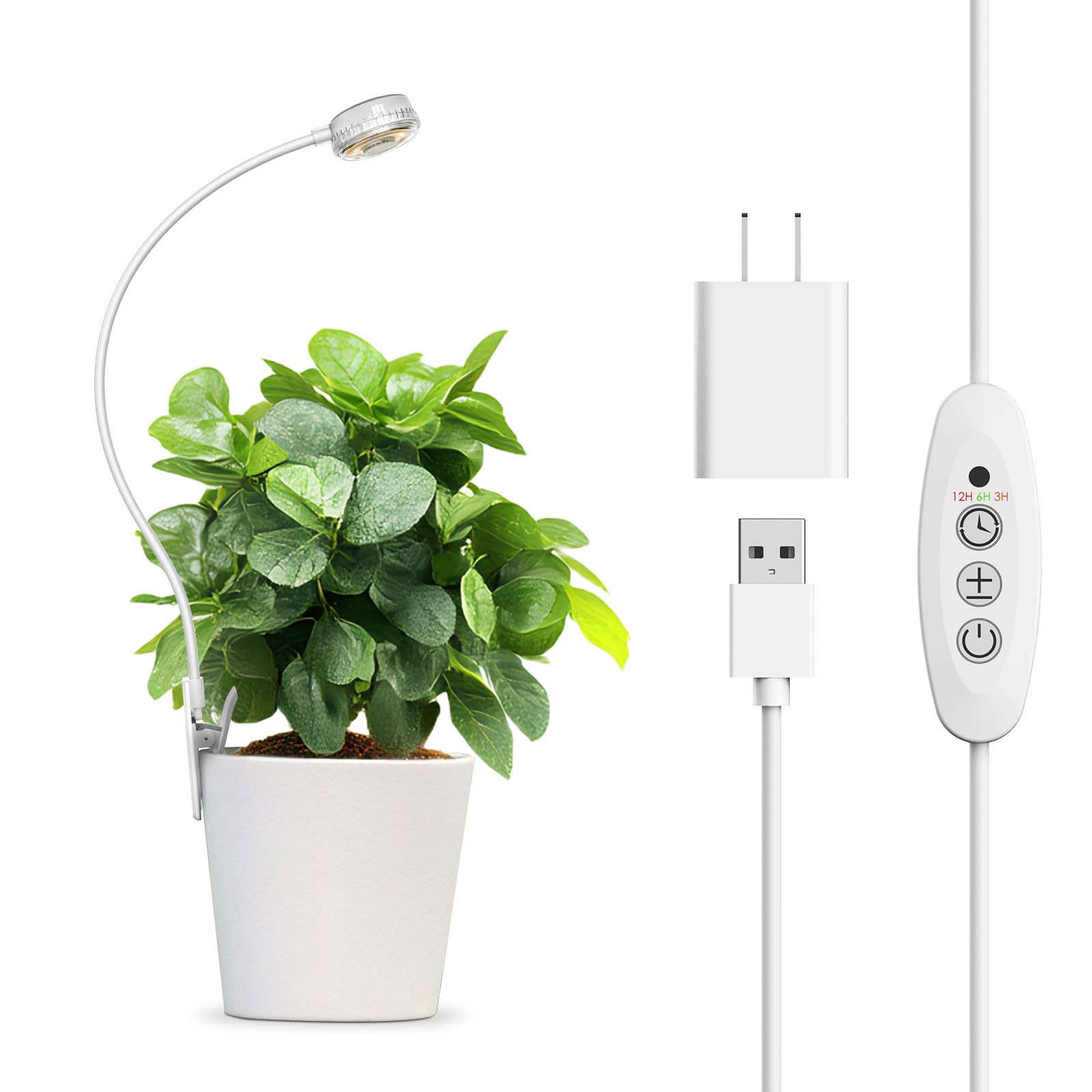 5W Clip on Grow Lights for Indoor Plants,Pot LED Small Grow Light for Indoor Growing, Full Spectrum Small Plant Light, 4000k wit
