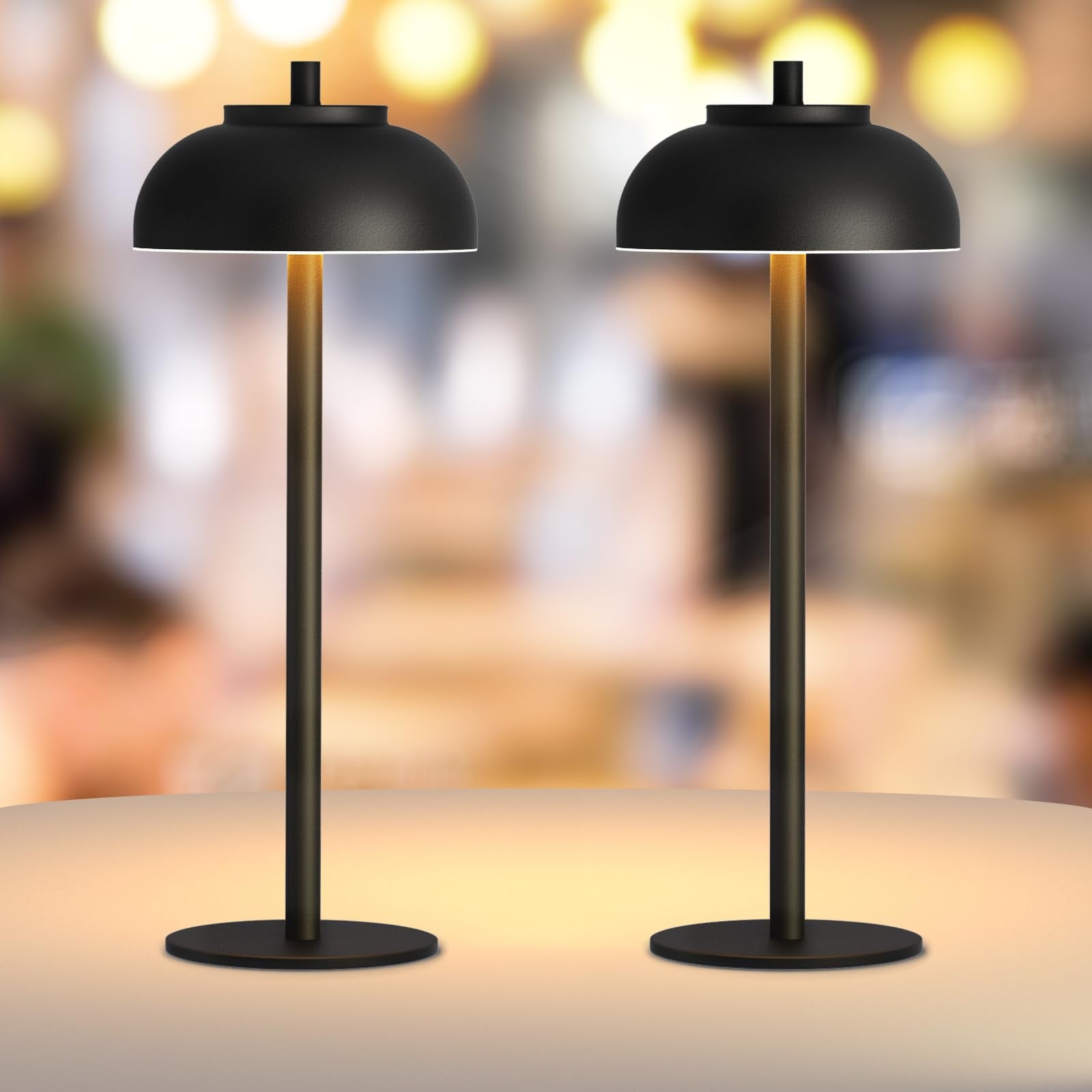 Moragin 2 Pack Led Cordless Table Lamps Rechargeable,Table Lights Battery Operated-IP65 Waterproof-for Outdoor Patio/Restaurants