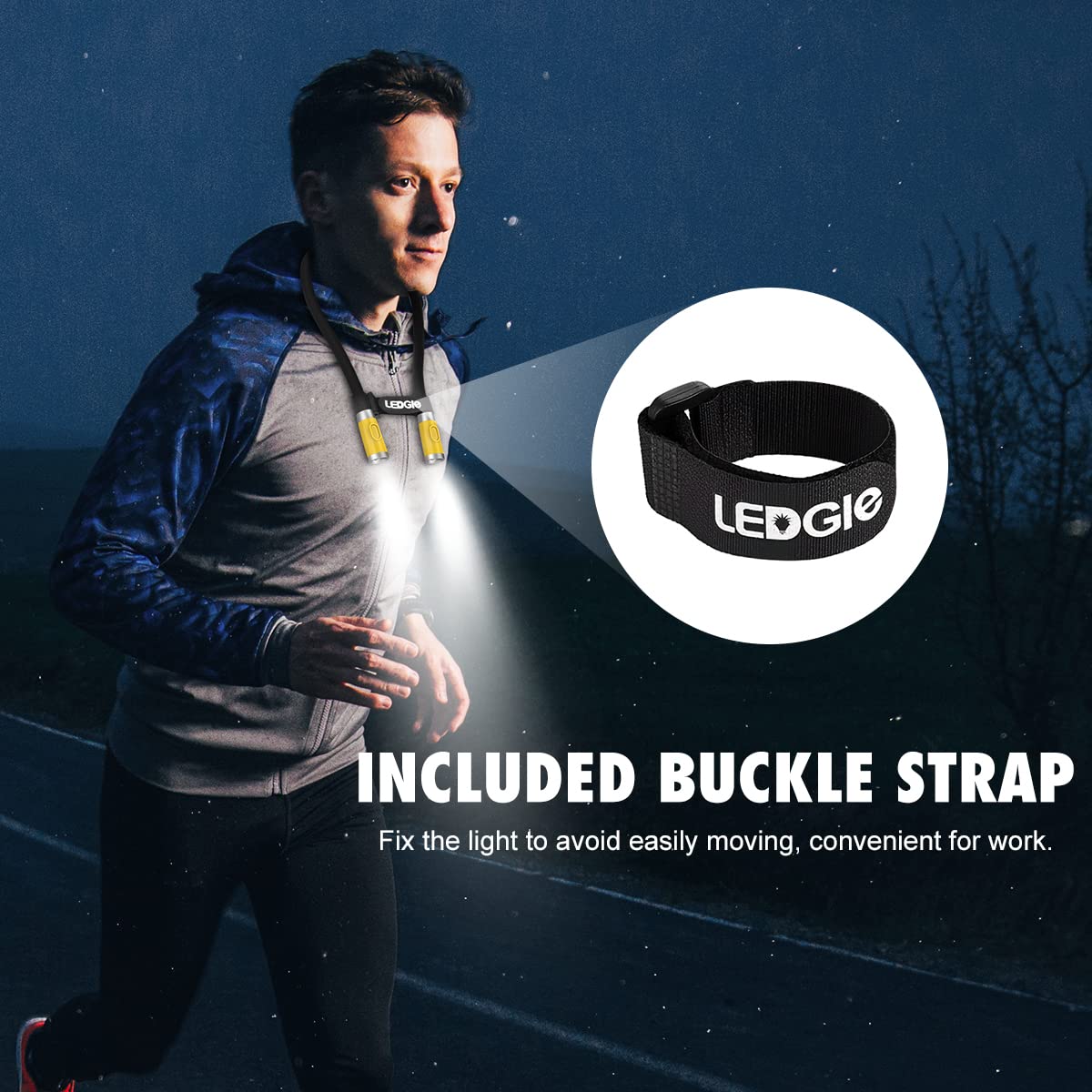 Ledgle Led Neck Light - Rechargeable Neck Flashlight For Reading, Knitting, Camping, Yellow
