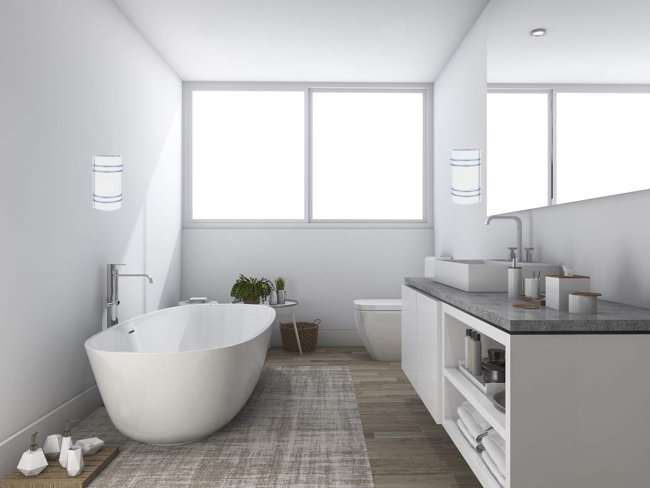 LED Vanity L:7.4 W:3.9 H:12.3 11W 1000LM 3000K frosted white & Nickel Finish Glass Lens
