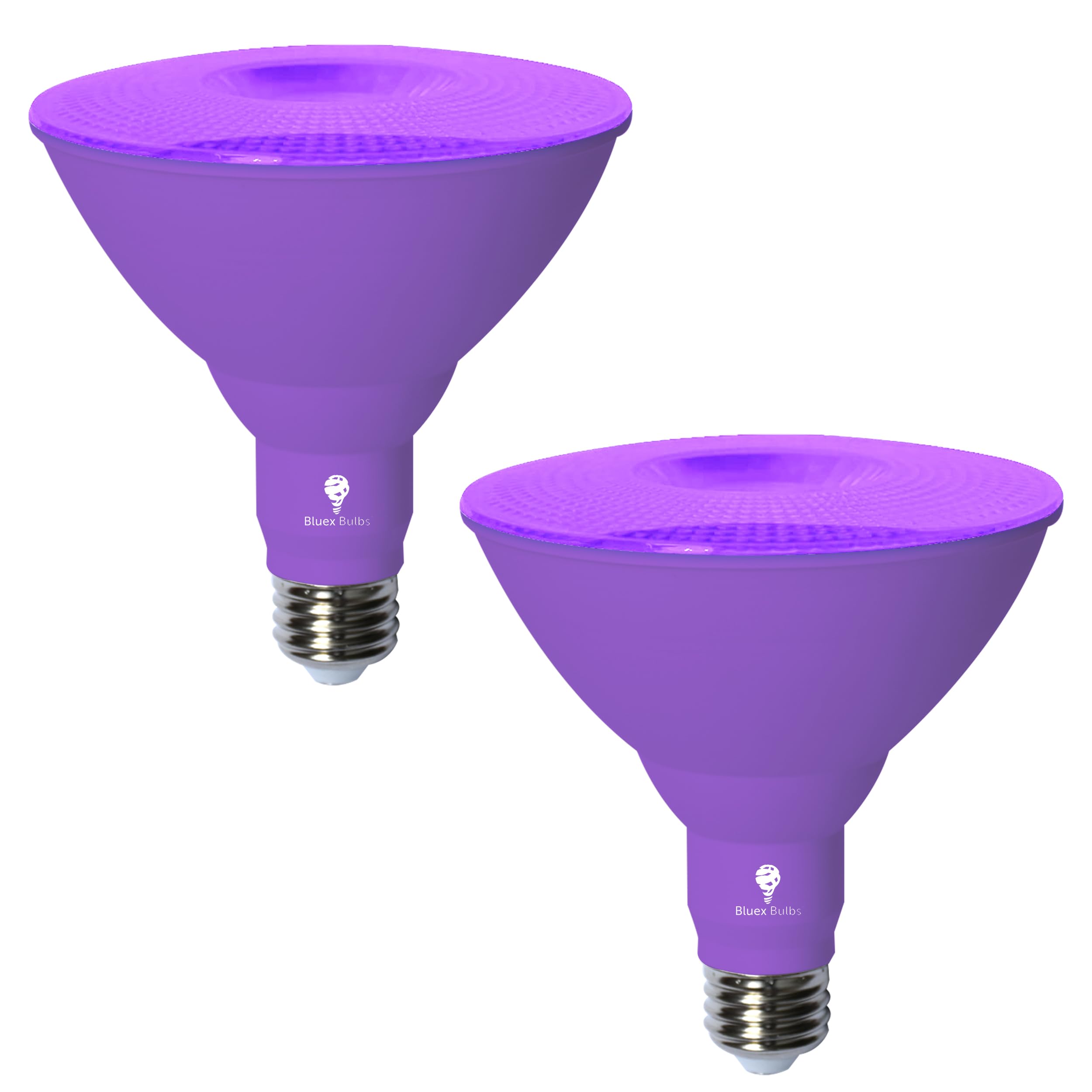 Bluex Bulbs 2 Pack Led Par38 Flood Purple Light Bulb - 18W (120Watt Equivalent) - Dimmable - E26 Base Led Lights, Party Decorati