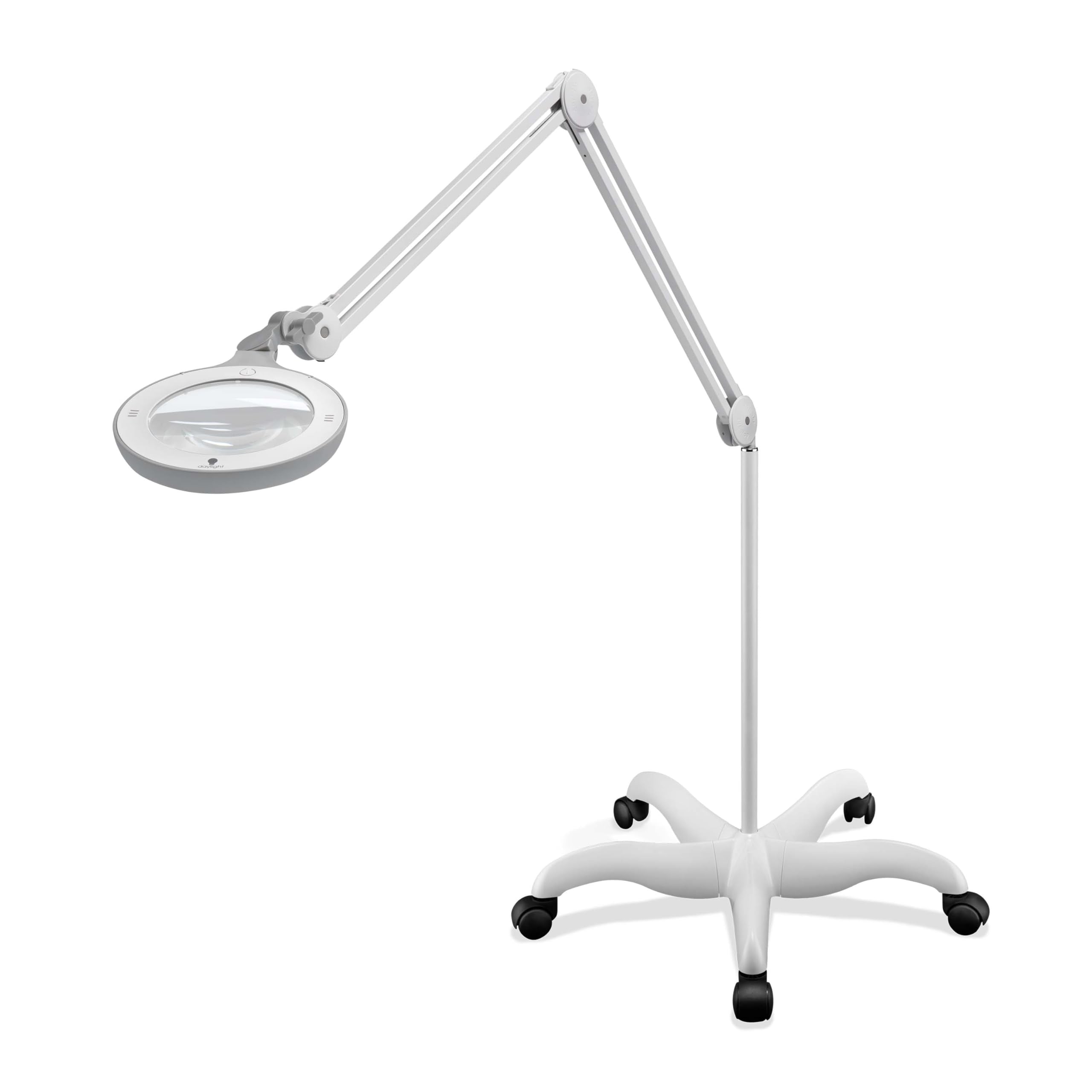 Daylight Omega 5 LED Magnifying Lamp, Adjustable Arm, Dimmer Switch, Metal, Model U25110, Color 15
