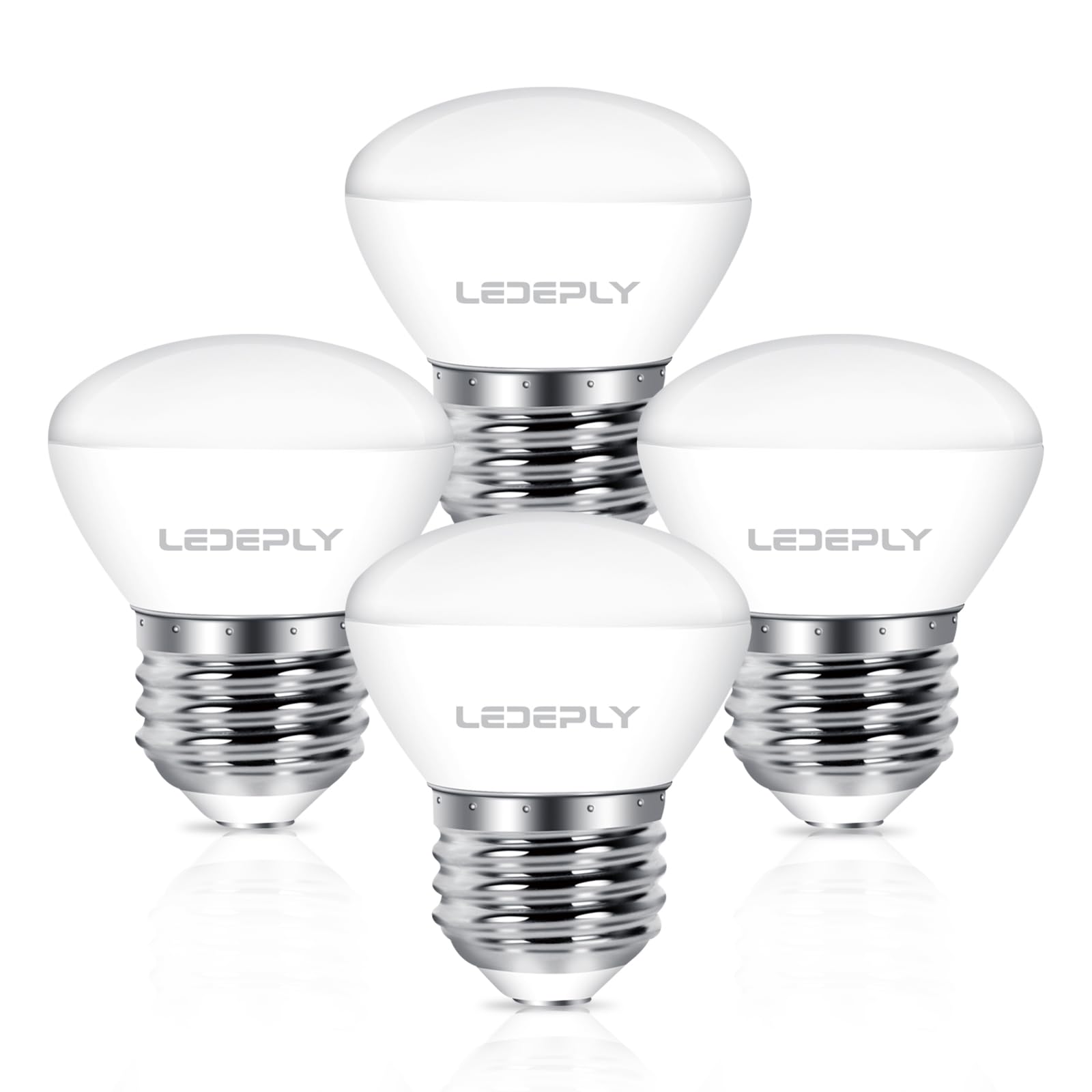 Ledeply R14 Led Bulb, 4W=40W, Dimmable, Medium E26 Base, Mini Led Reflector Floodlight Bulb, 400 Lumens, 2700K Warm White, 4 Pac