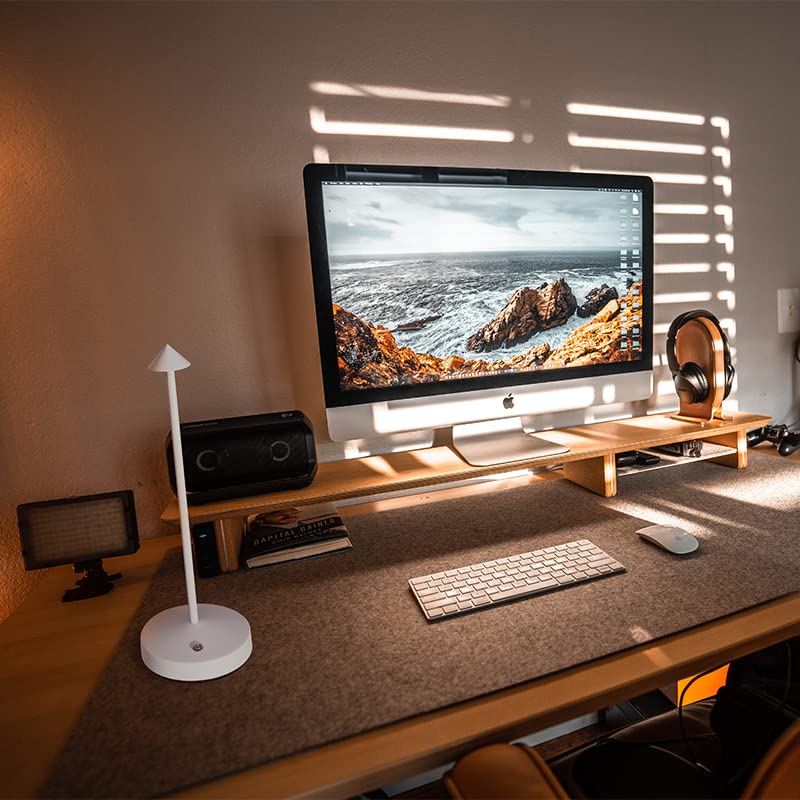 Eypid Cordless Rechargeable Table Lamp - Dimmable Touch Bar Night Light, Minimalist Design, White