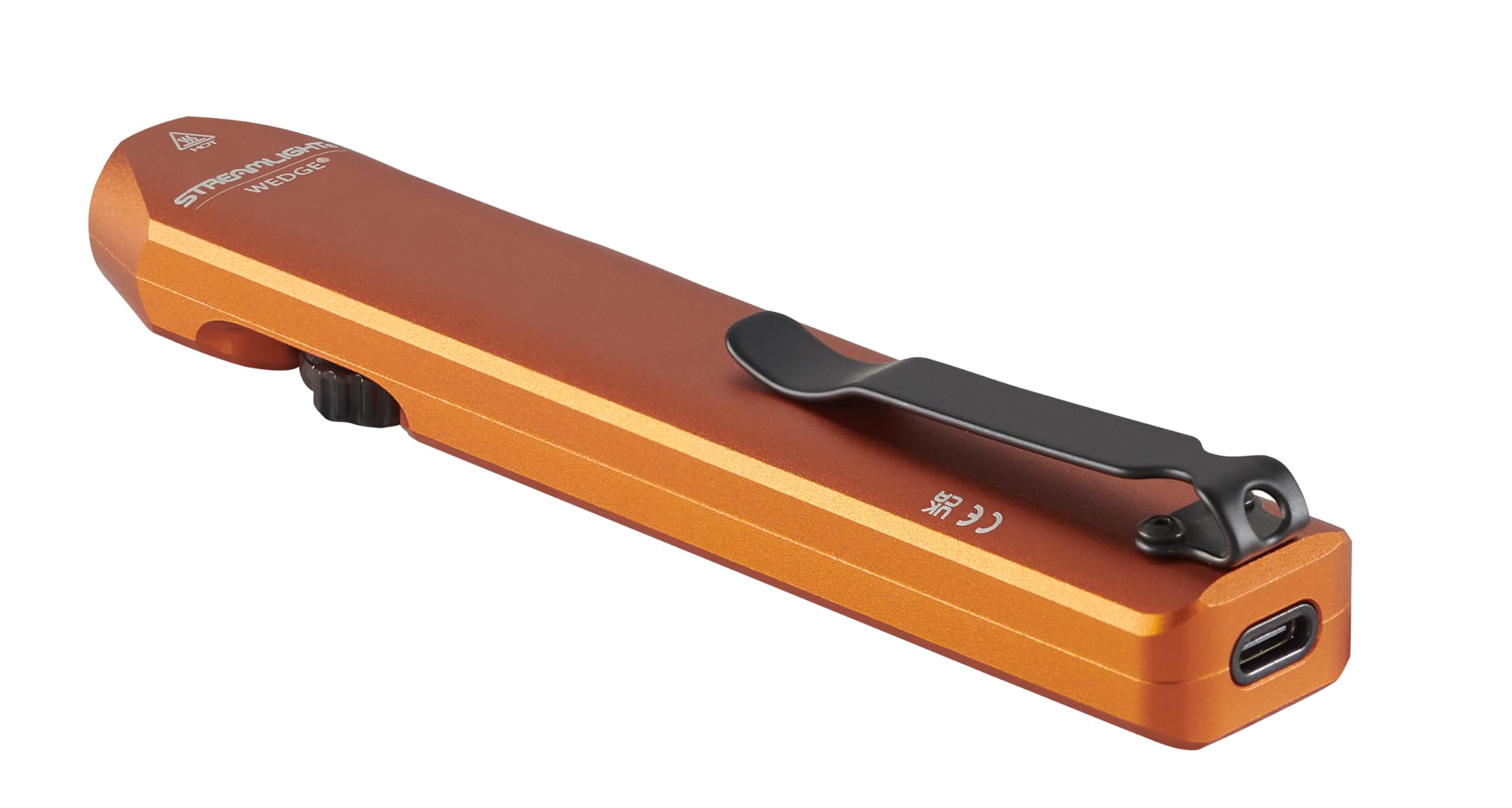 Streamlight Wedge Flashlight - 1,000 Lumen Max, 300 Lumen Standard, Anodized Aluminum, Orange, Model 88820, Includes USB-C Cable and Lanyard