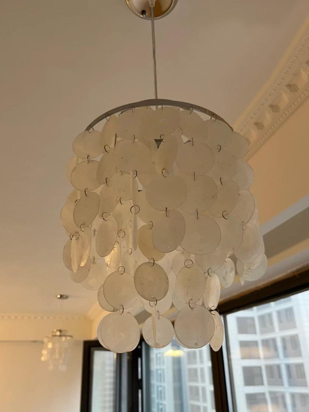 YISSEN DIY Lamp Shade Frame, Metal Wire Ring Support for E27 Chandelier, Gold, Model: ring35