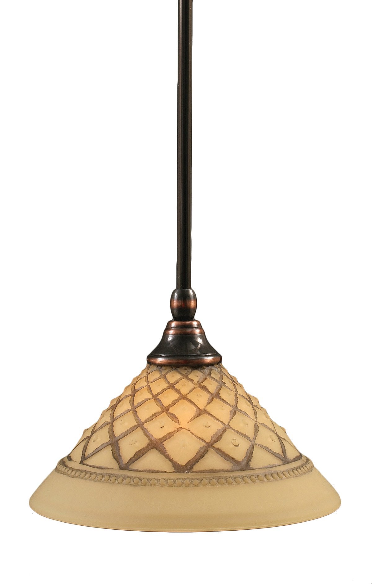Toltech Lighting 23-Bc-7183 10-Inch Stem Mini-Pendant Light Black Copper Finish With Chocolate Icing Glass