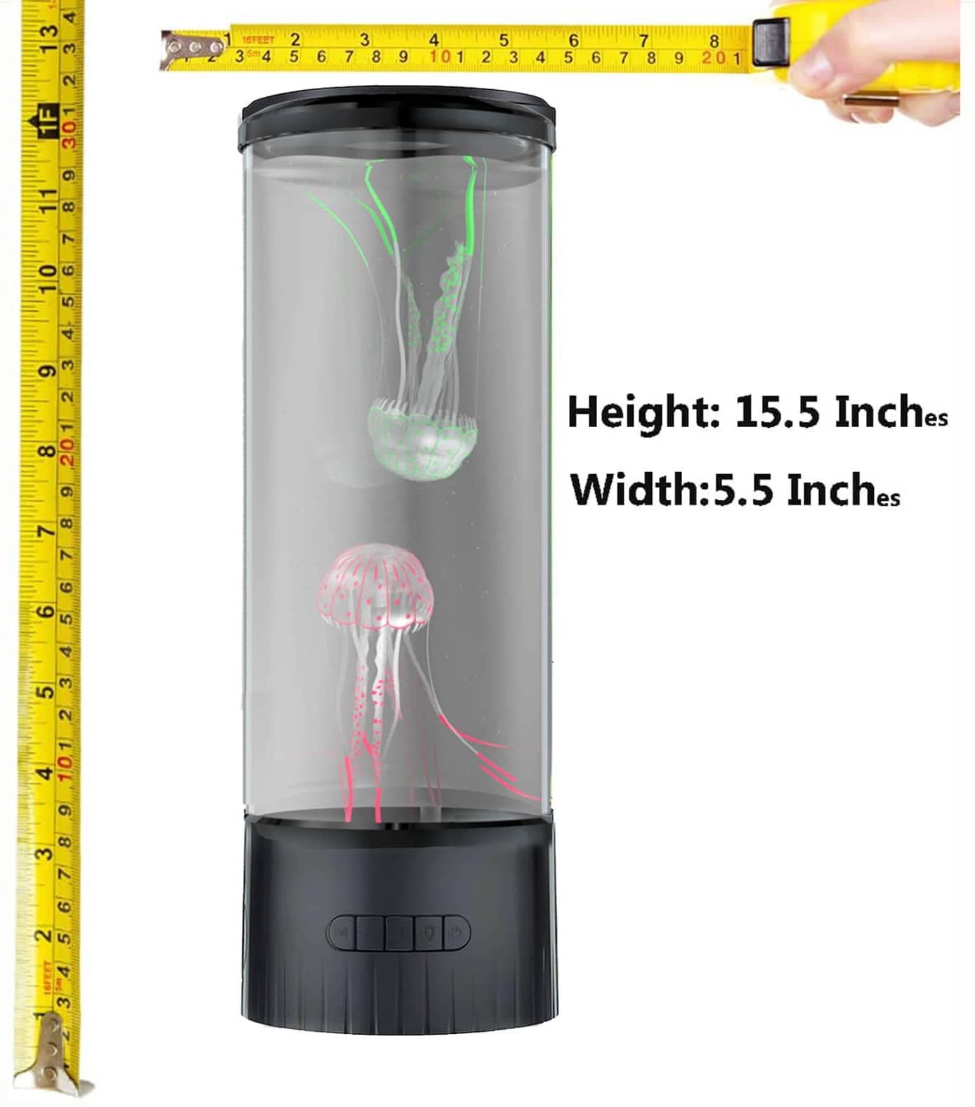 CALOVER Jellyfish Night Light Lamp with Bluetooth Speaker, Extra Large, White Noise, Model BH-BTV01, Synthetic Material, Mood Lamp