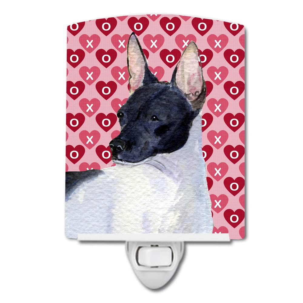 Carolines Treasures Ceramic Night Light Rat Terrier Hearts, 6x4x3in, Multicolor, Model SS4480CNL