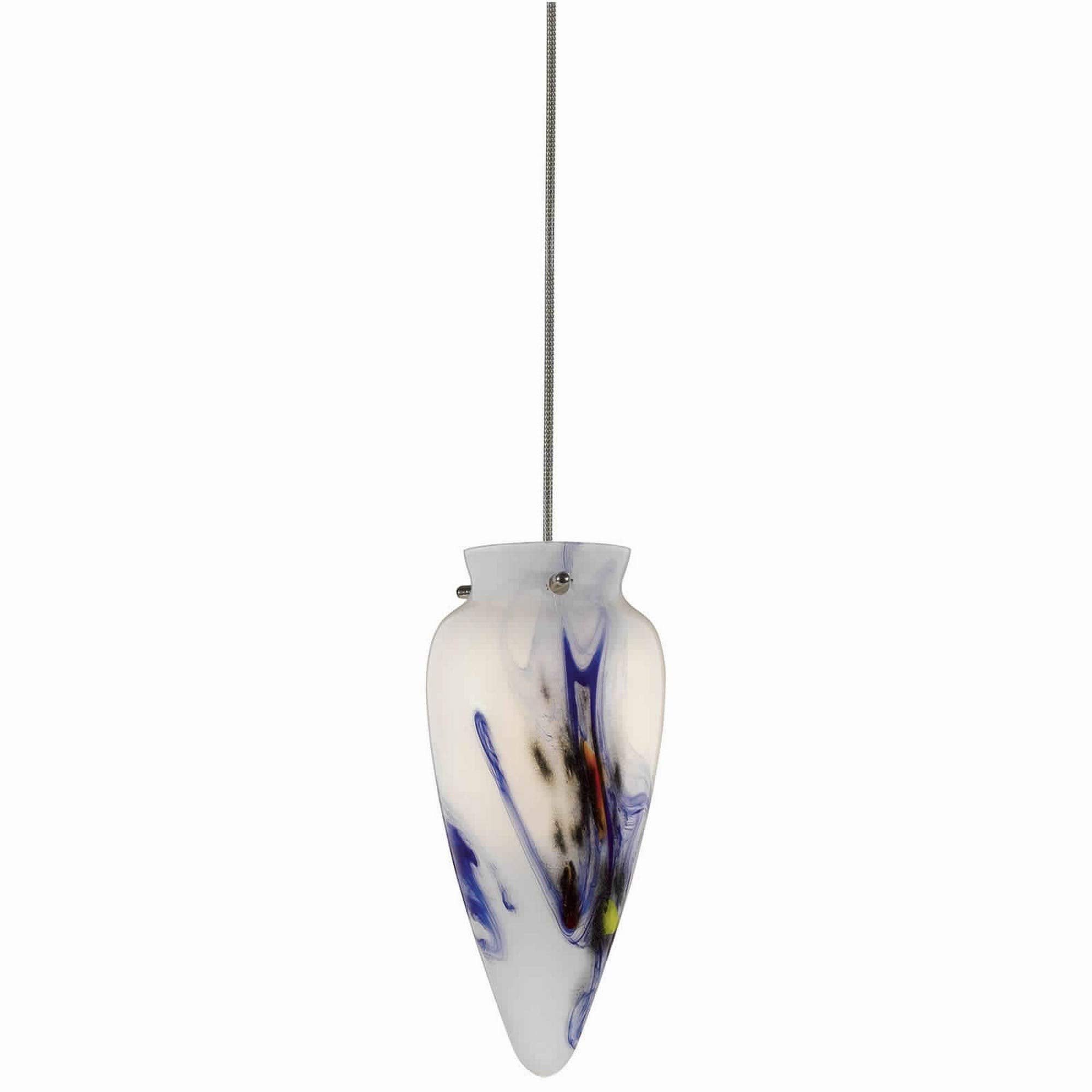 Benjara Bm223615 Tapered Design Glass Shade Pendant Lighting With Cord, White