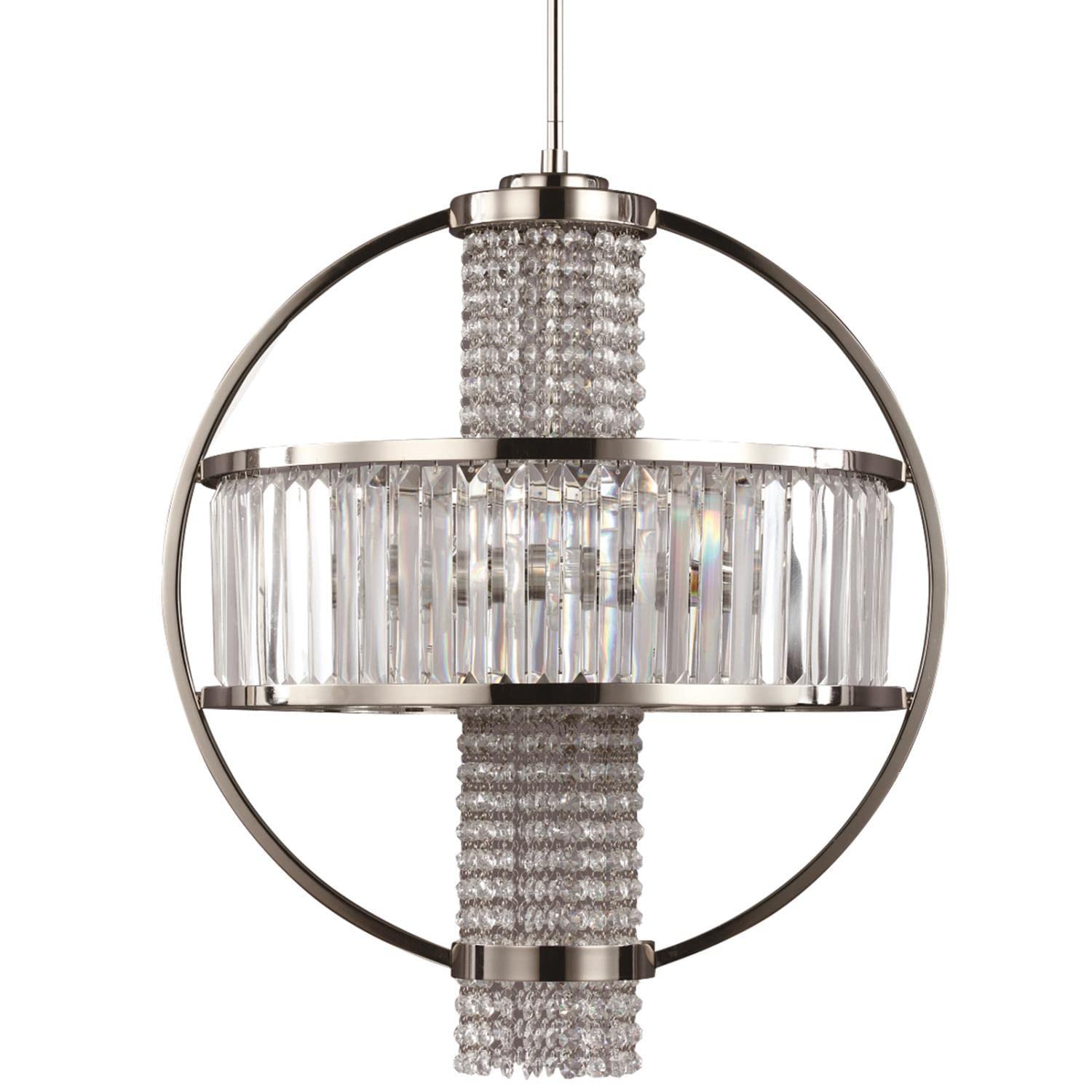 Zeev Lighting Metropolis Chandelier, Nickel Finish, 71.5X22 Glass, Modern Design