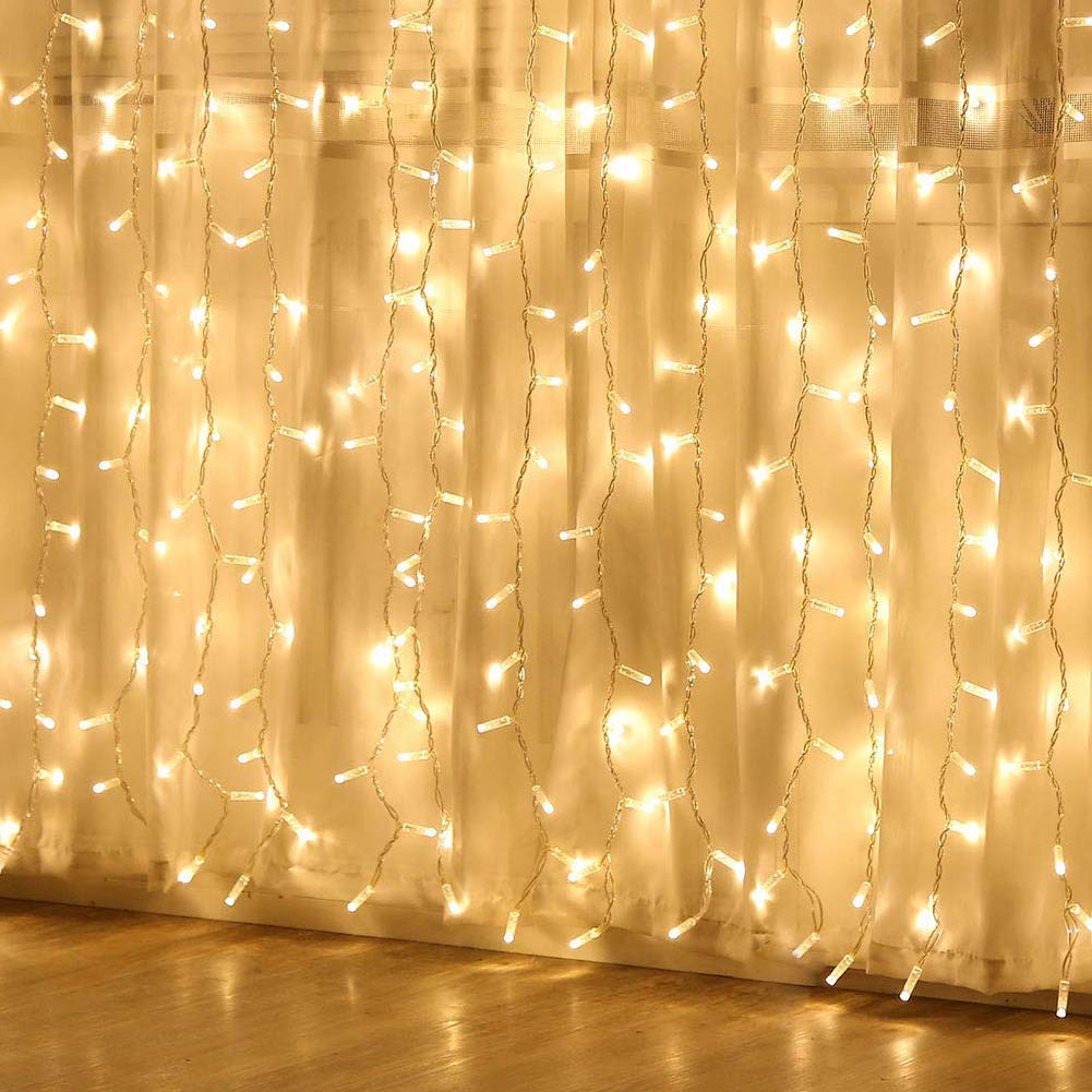 Kproe Curtain Lights, Upgrade Led Window Fairy Lights 8 Lighting Modes, Window Icicle Xmas String Lights For Decor…