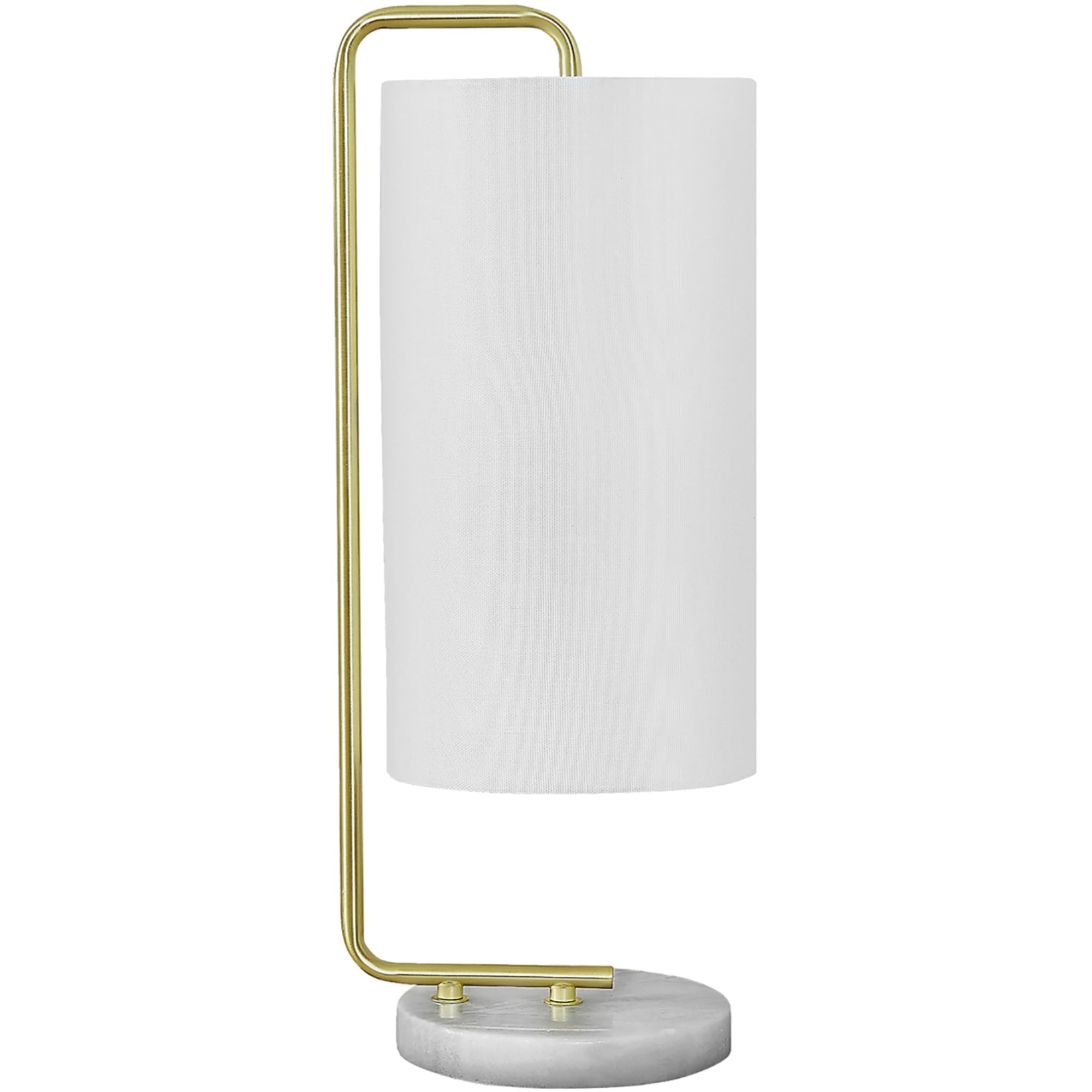 Monarch Specialties I 9636 Lightingtable Lamp, White Marble, Ivory/Cream Shade, Contemporary