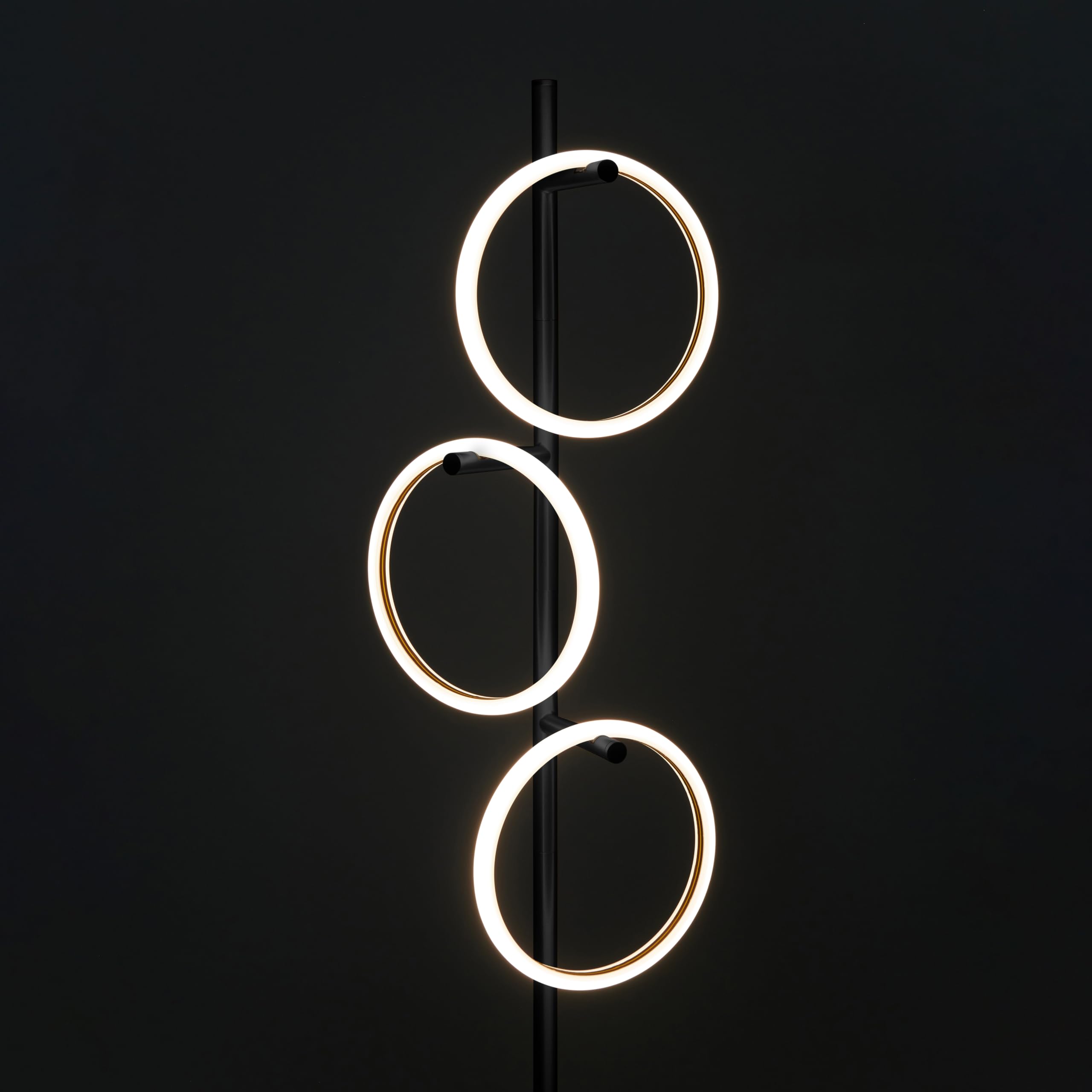 Brightech Saturn LED Tree Floor Lamp - 3 Light Metal Design - Black - Warm White Light - Model FL-SATRN-BLK
