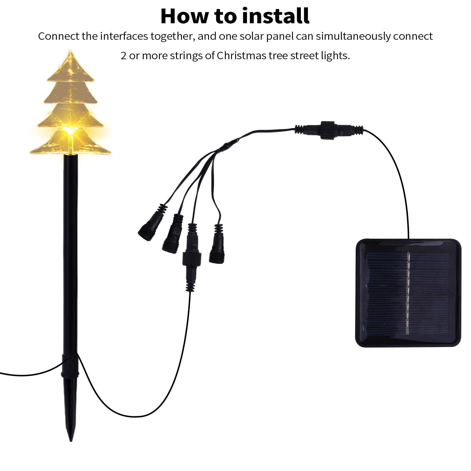 ILLUMINEW Outdoor Christmas Pathway Lights, Set of 10, Solar LED, Waterproof, Warm White, Model 01