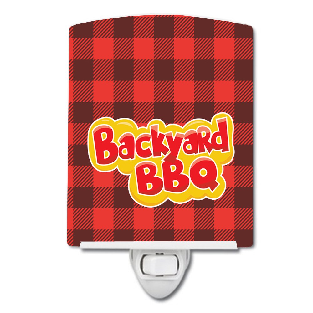 Carolines Treasures BB8627CNL Backyard BBQ on Plaid Ceramic Night Light Compact, ULCertified, Ideal for Bedroom, Bathroom, Nur