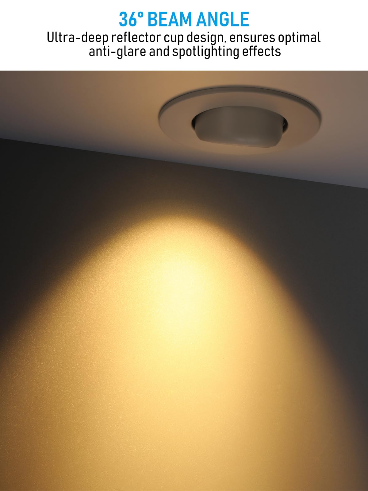 Torchstar 6 Inch Led Gimbal Retrofit Recessed Light Dimmable, 2700K Soft White, 12W Cri90 Directional Eyeball Can Light, Swivel