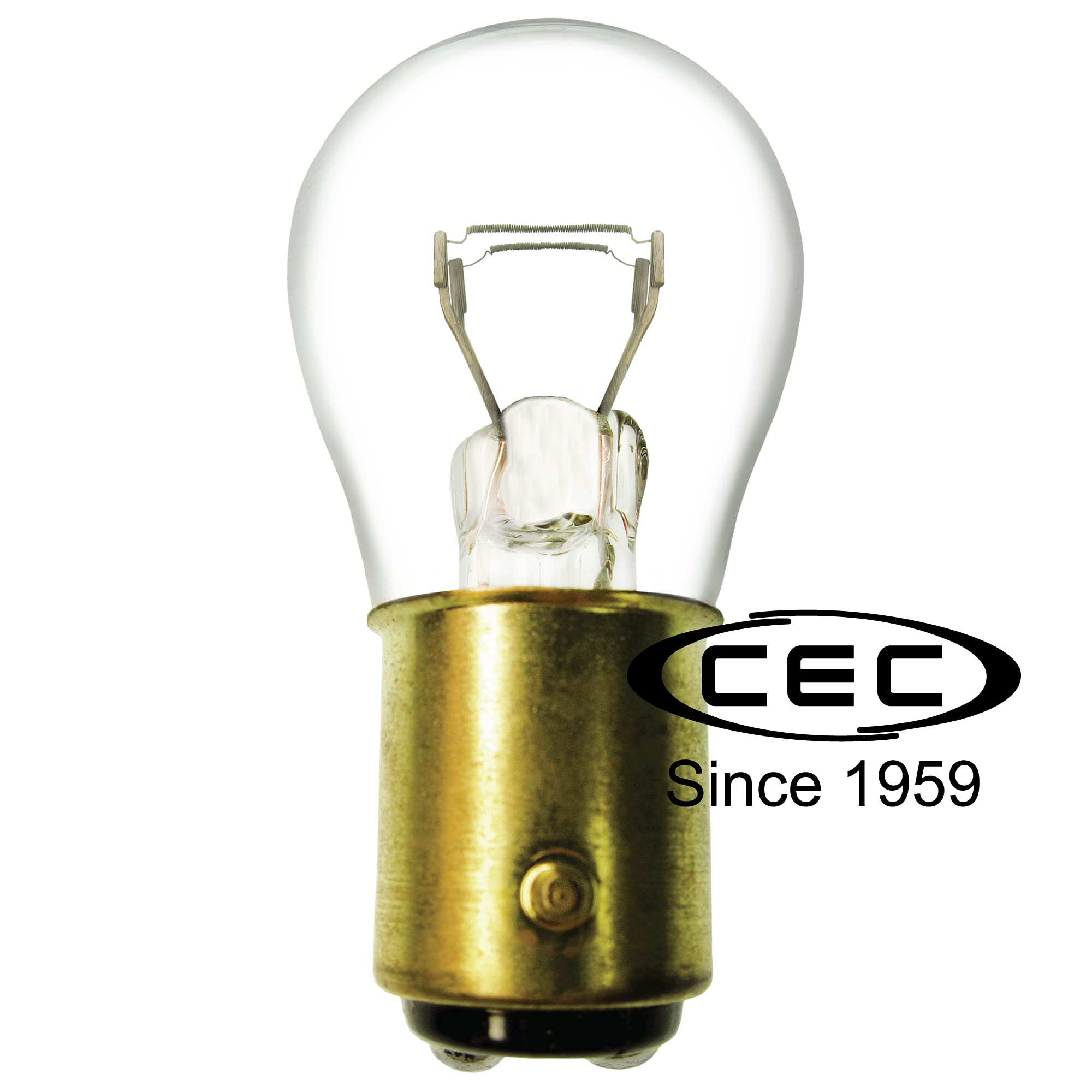 CEC 1157 Bulbs - Warm White, BAY15d Base, S-8 Shape, 12.8/14 V, 26.88/8.26 W, 10 Count