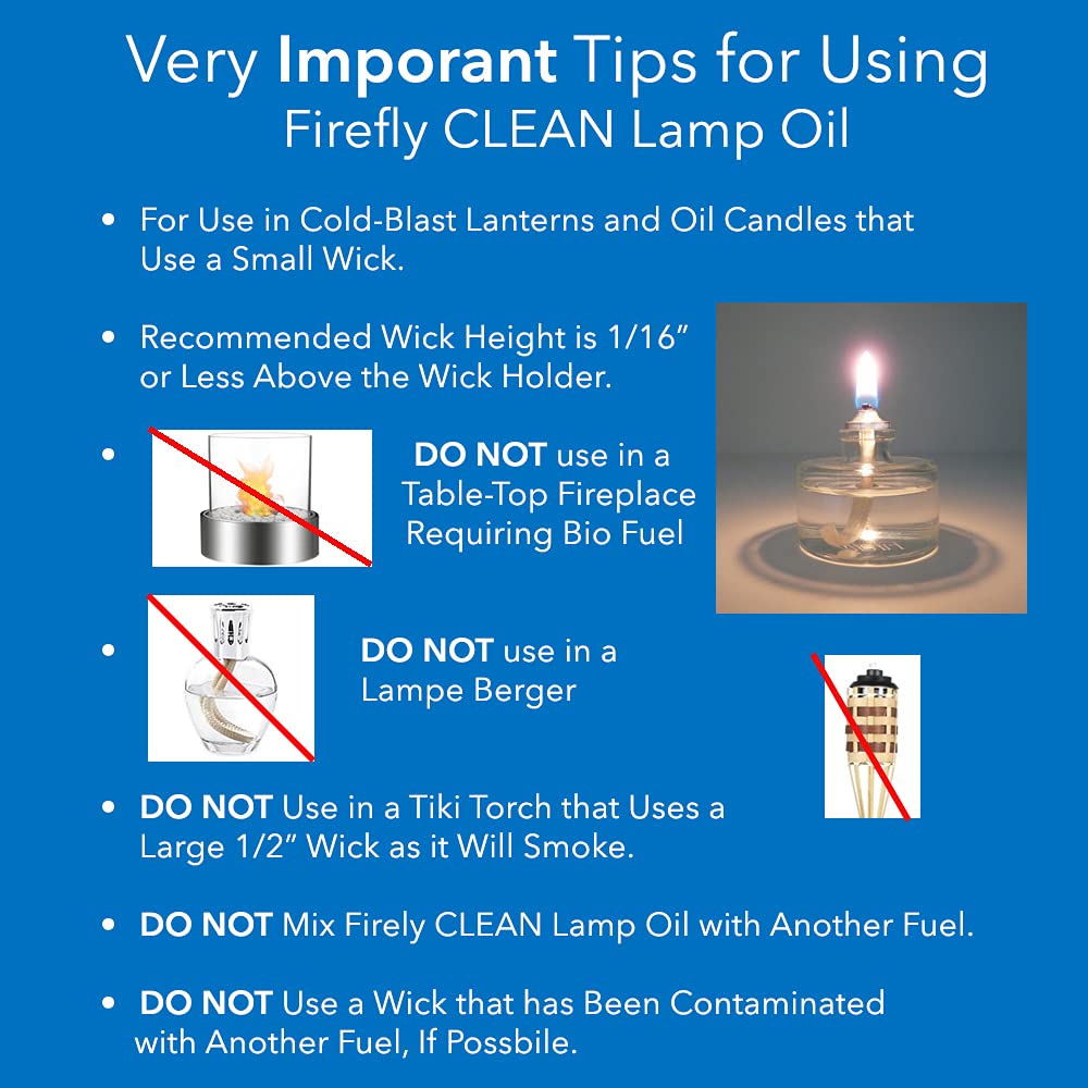 Firefly Kosher Eucalyptus Clean Fuel Lamp Oil - Smokeless, Virtually Odorless, And Non-Toxic - Long-Lasting Burn Time For Indoor & Outdoor Lamps - 32 Ounces - Made In Usa